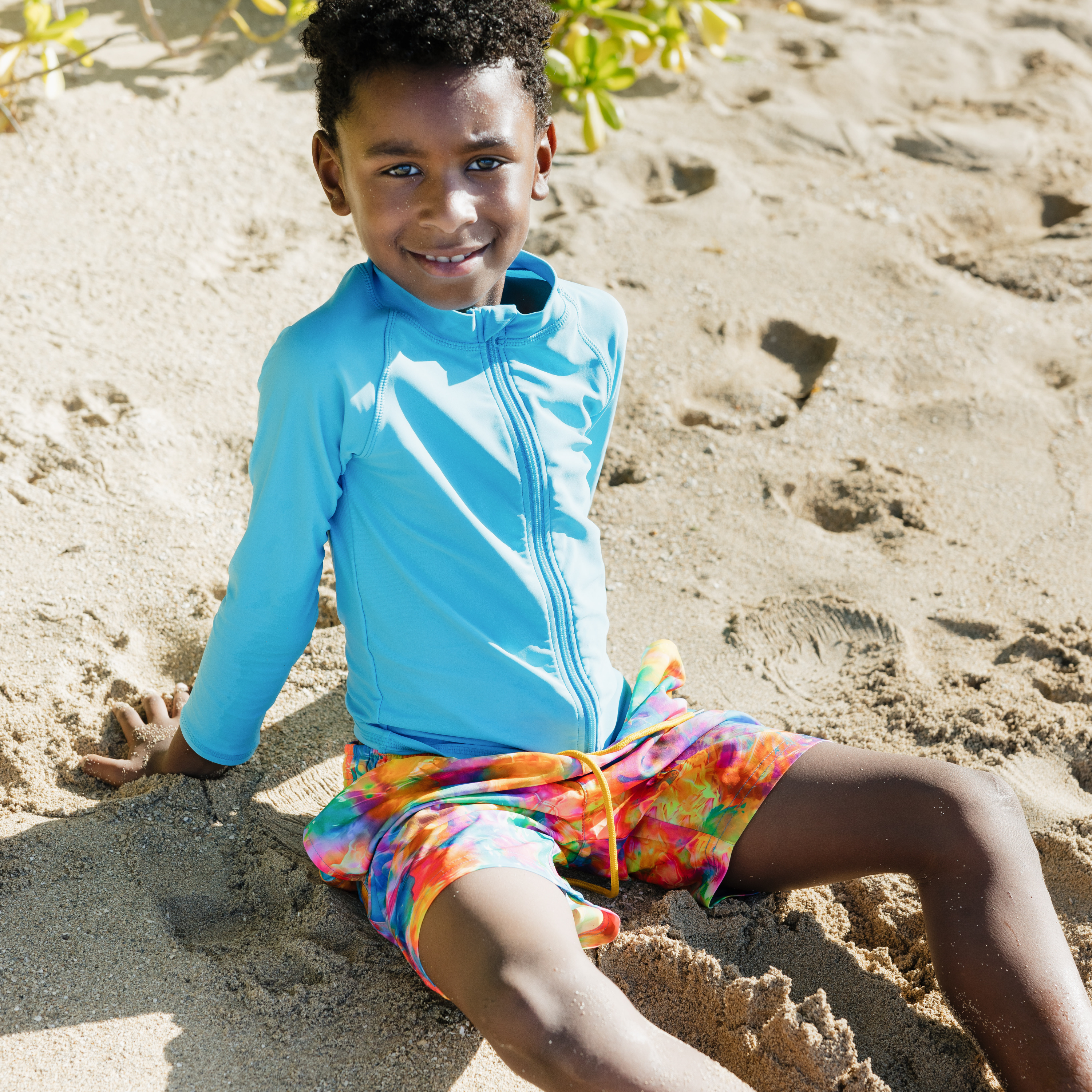 Boys Swim Trunks Boxer Brief Liner (sizes 6-14) | “Impressions"-SwimZip UPF 50+ Sun Protective Swimwear & UV Zipper Rash Guards-pos7