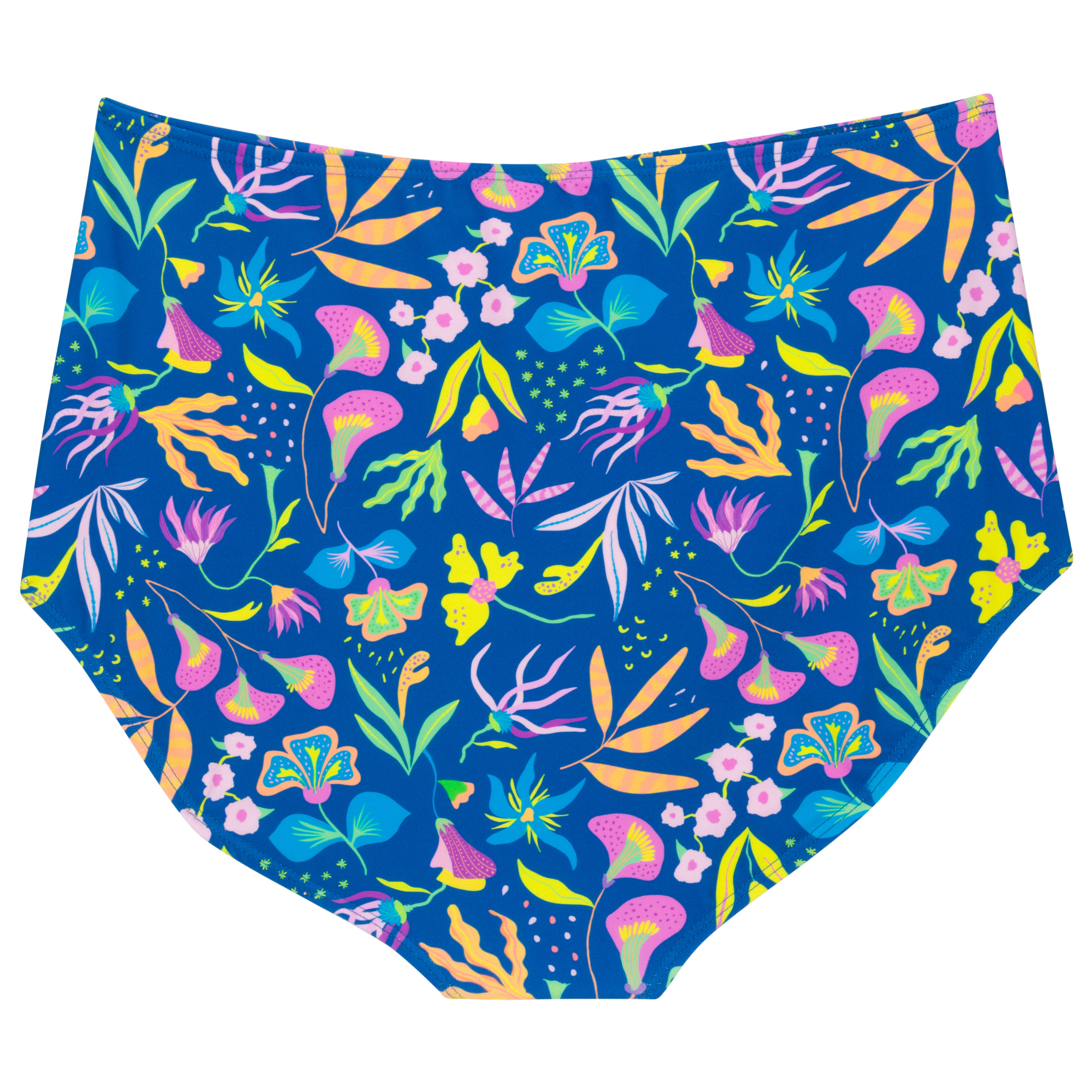 Women's High Waist Bikini Bottoms Ruched | "Tropadelic"-SwimZip UPF 50+ Sun Protective Swimwear & UV Zipper Rash Guards-pos8