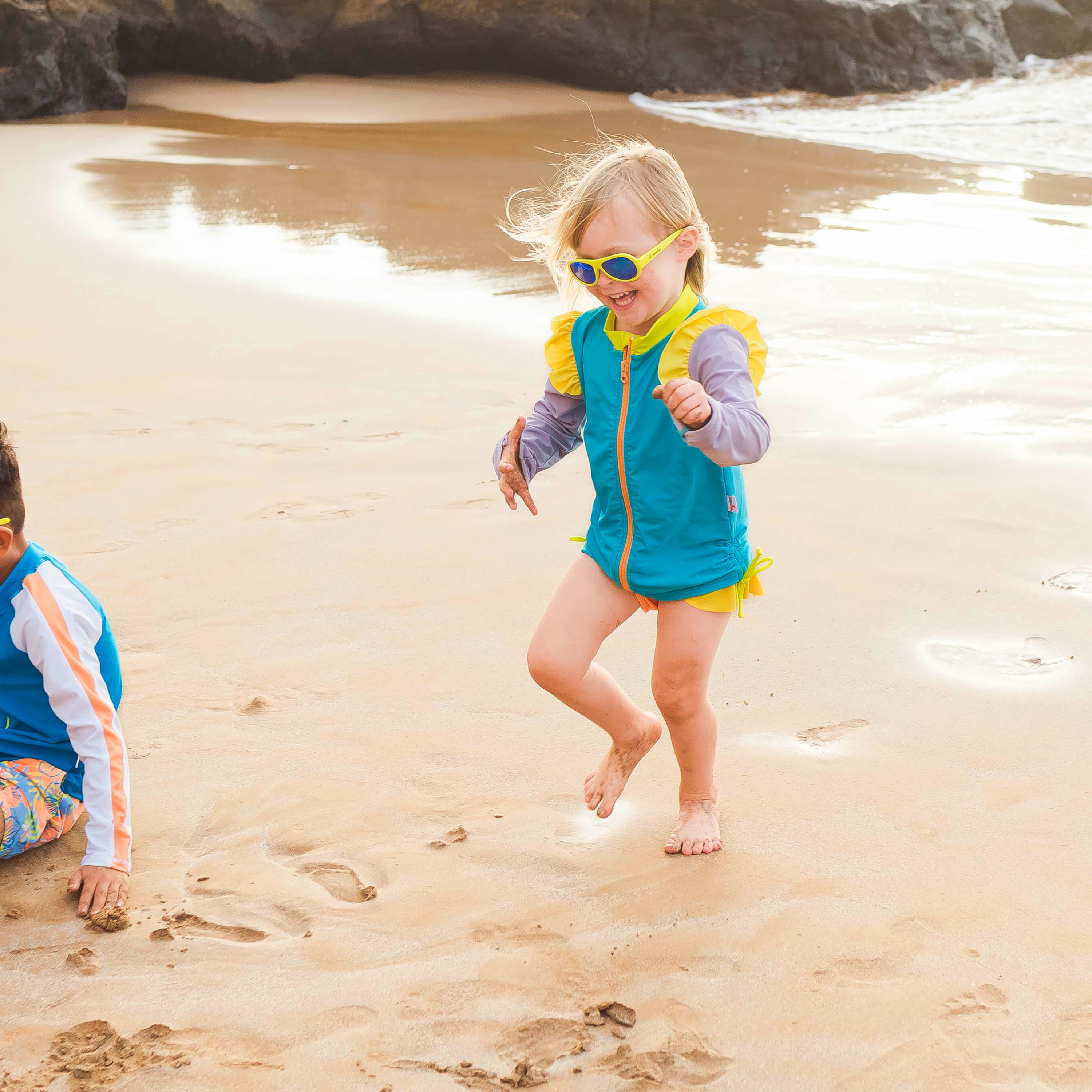 Kids Aviator Sunglasses - Sulphur Yellow-SwimZip UPF 50+ Sun Protective Swimwear & UV Zipper Rash Guards-pos7