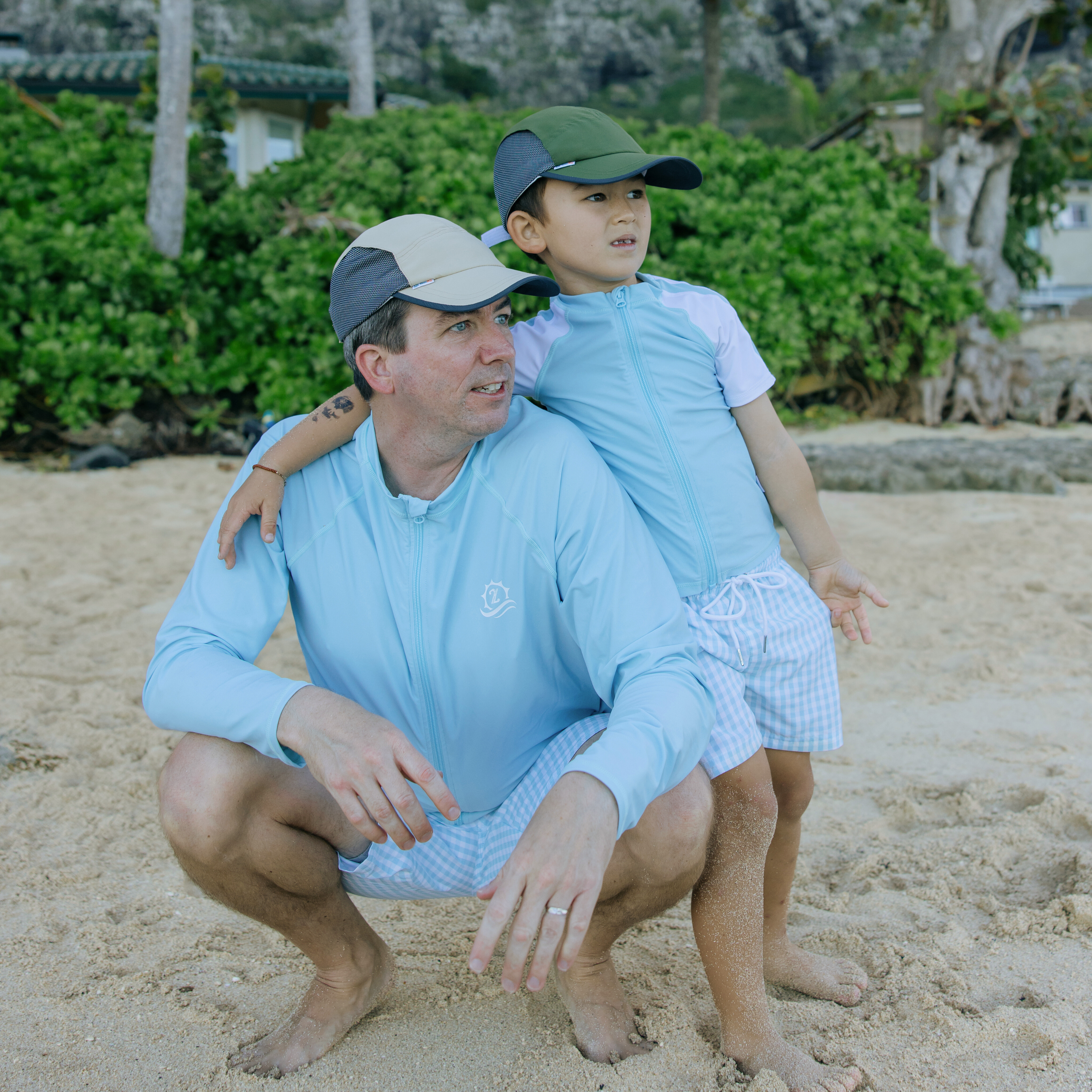 Adjustable UPF Baseball Hat - one-size fits all | Beige-SwimZip UPF 50+ Sun Protective Swimwear & UV Zipper Rash Guards-pos2