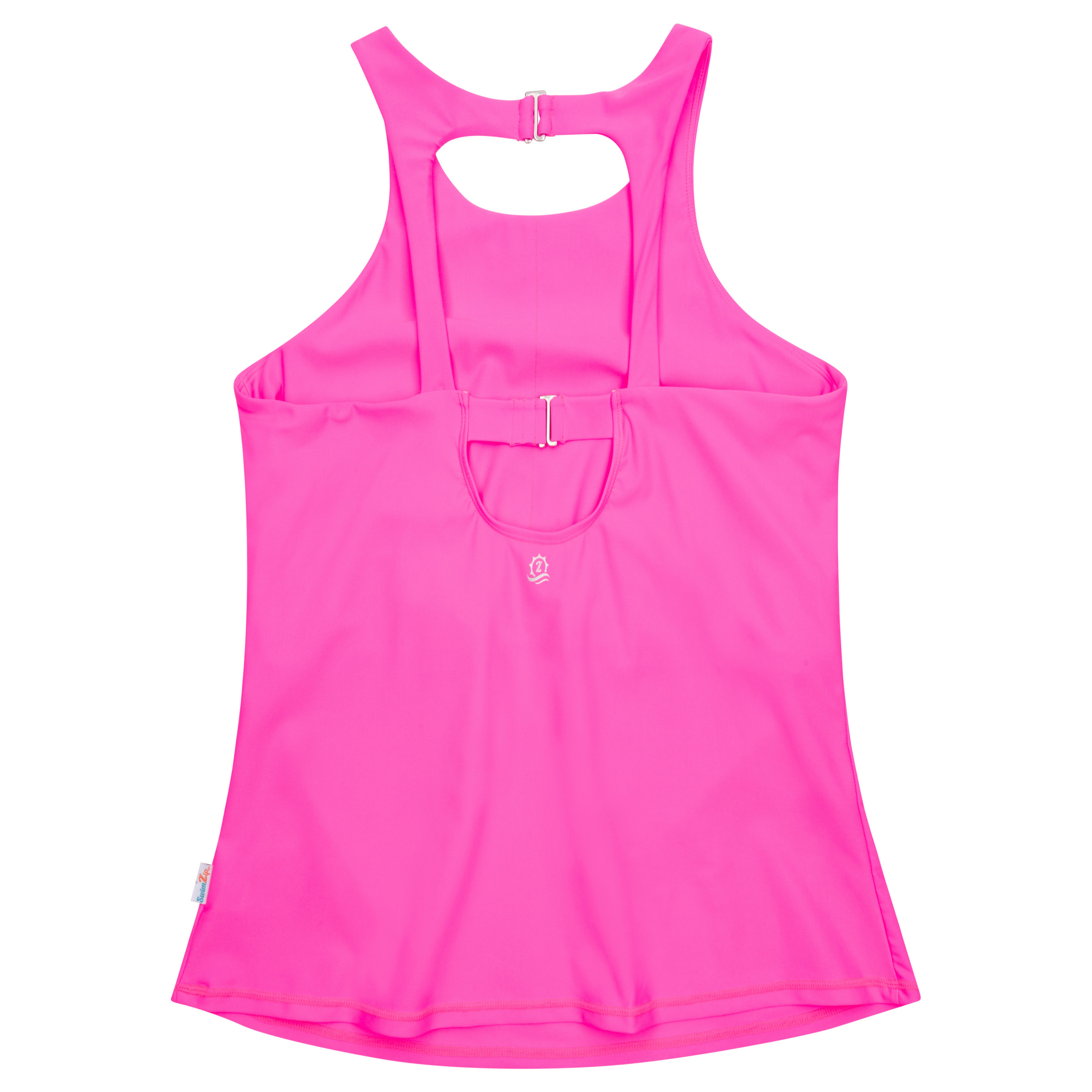 Women’s High Neck Fitted Tankini Top | “Neon Pink”-SwimZip UPF 50+ Sun Protective Swimwear & UV Zipper Rash Guards-pos10