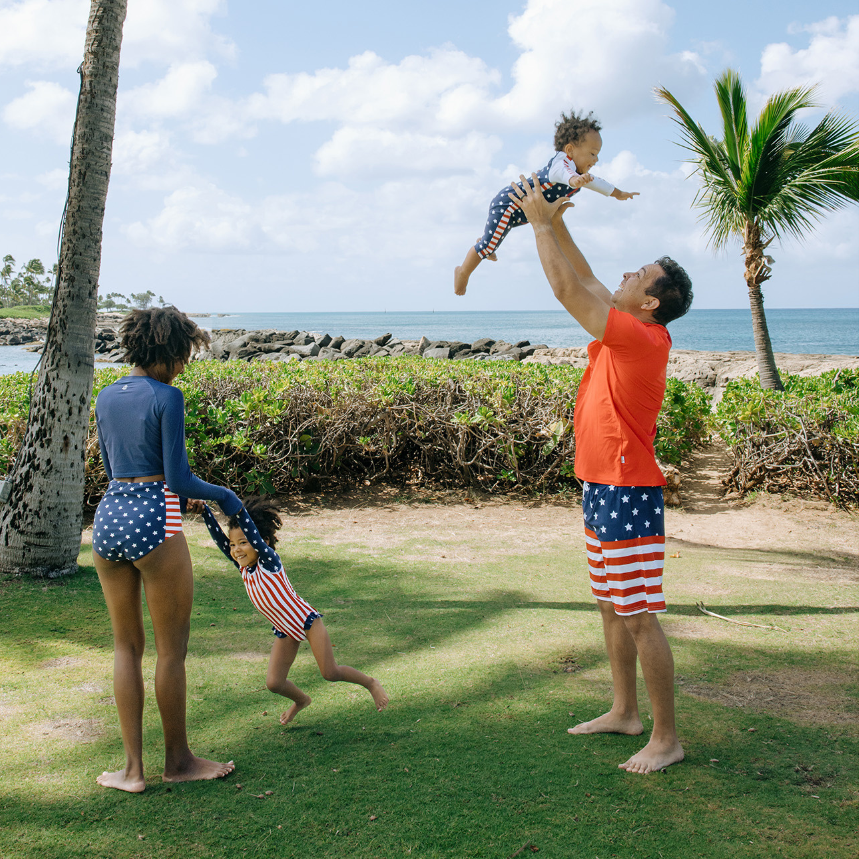 Sunsuit - Long Sleeve Romper Swimsuit | "Americana"-SwimZip UPF 50+ Sun Protective Swimwear & UV Zipper Rash Guards-pos8