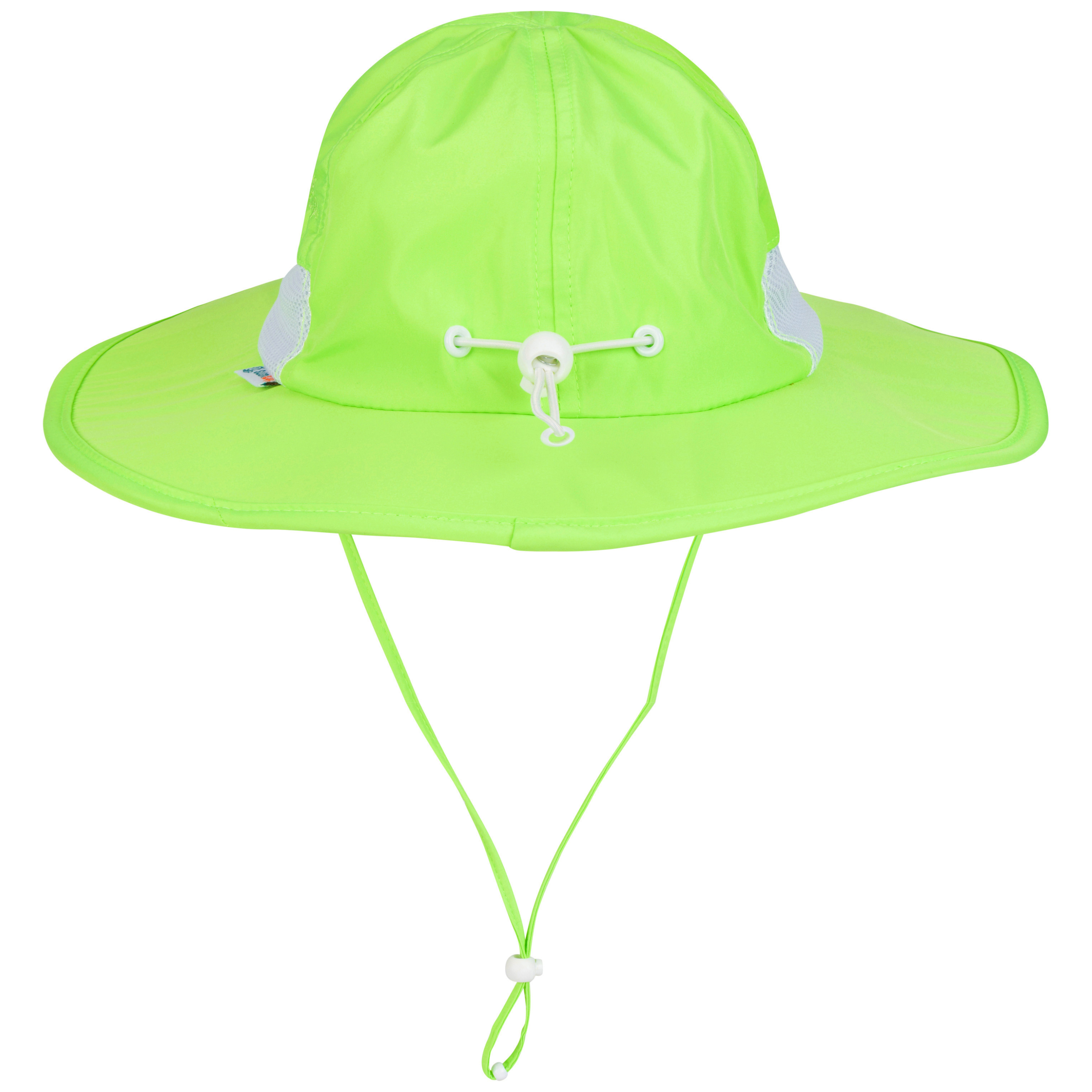 Kids Wide Brim Sun Hat "Fun Sun Day Play Hat" - Electric Green-SwimZip UPF 50+ Sun Protective Swimwear & UV Zipper Rash Guards-pos9