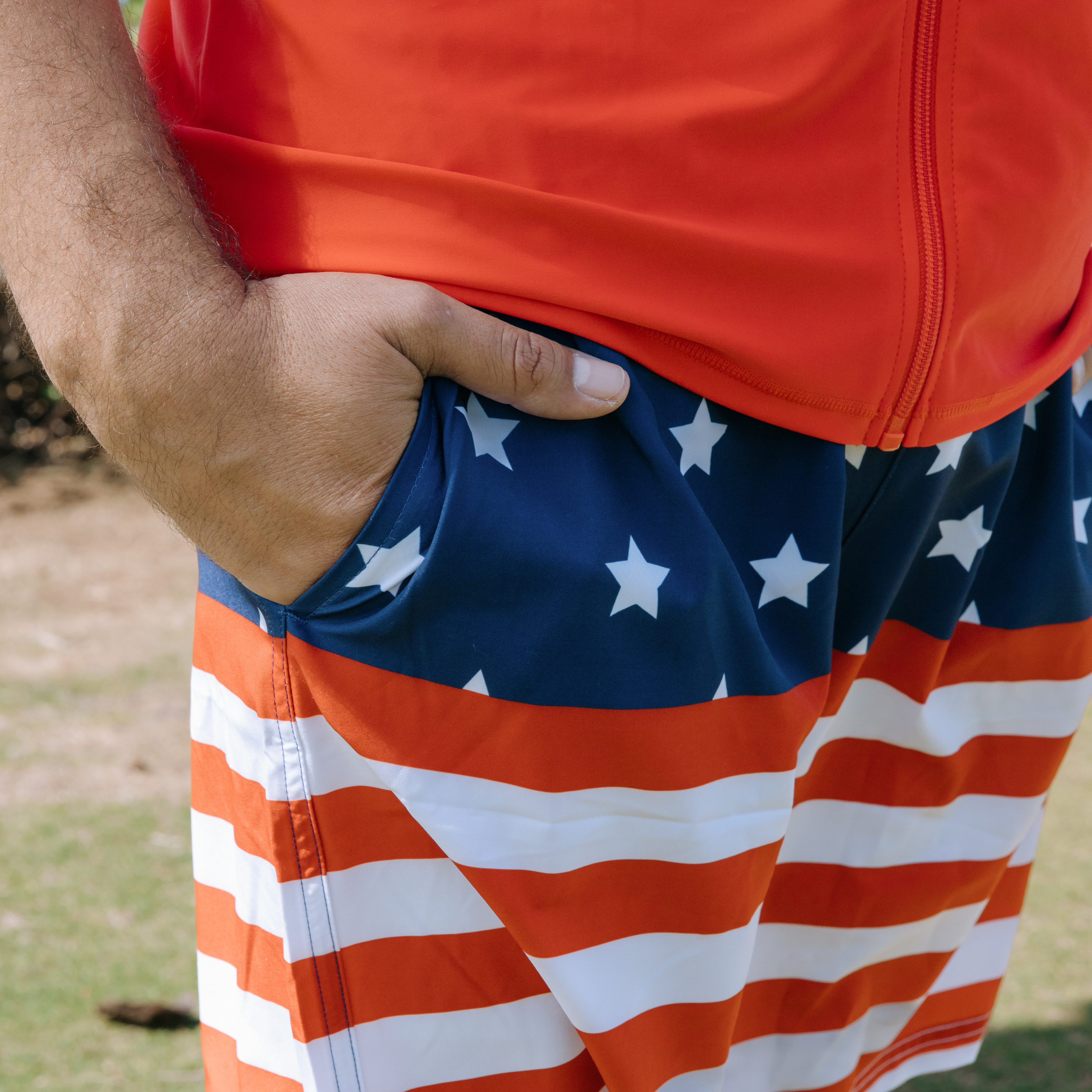 Men's 8" Swim Trunks Boxer Brief Liner | "Americana"-SwimZip UPF 50+ Sun Protective Swimwear & UV Zipper Rash Guards-pos5