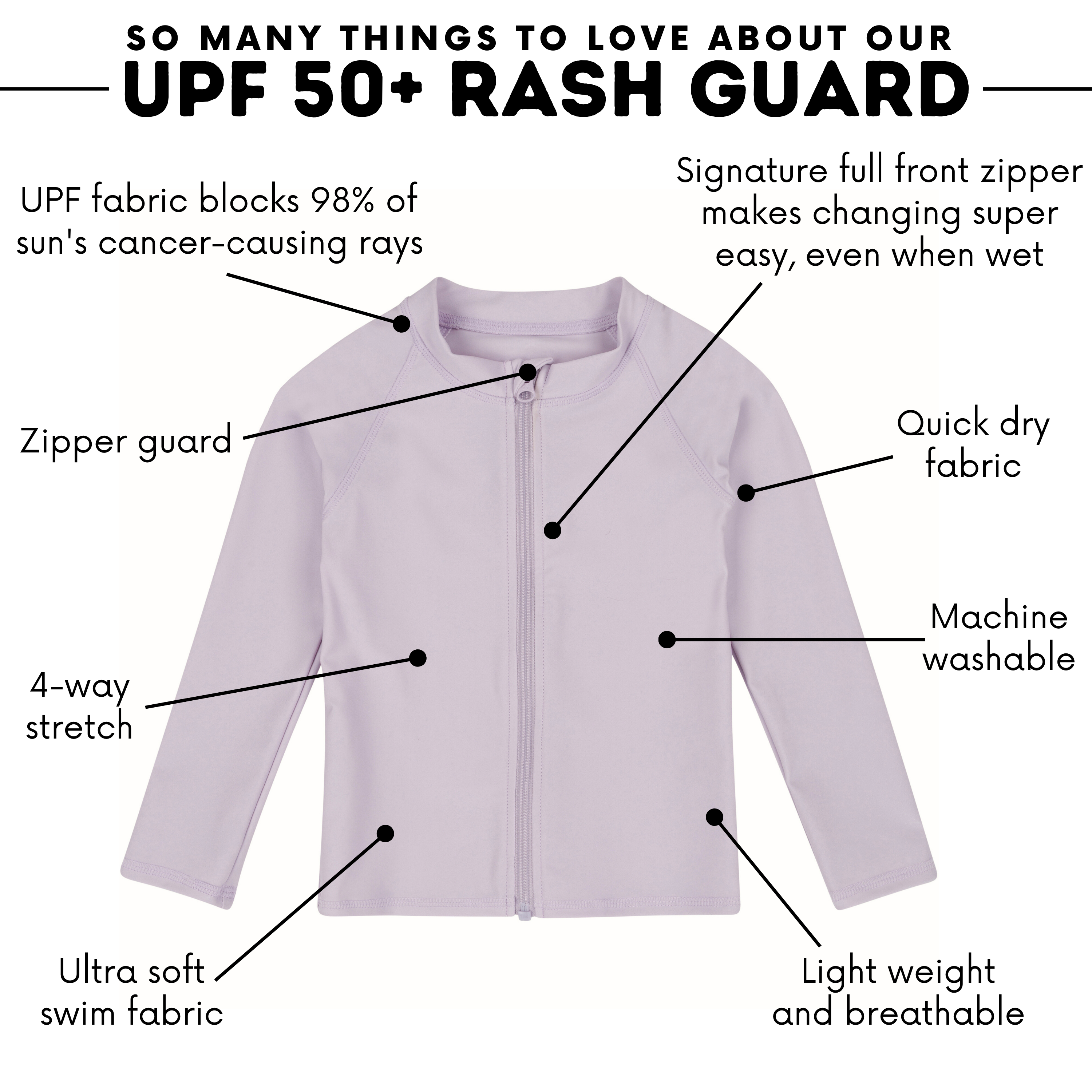 Kids UPF 50+ Long Sleeve Zipper Rash Guard Swim Shirt | "Orchid"-SwimZip UPF 50+ Sun Protective Swimwear & UV Zipper Rash Guards-pos4