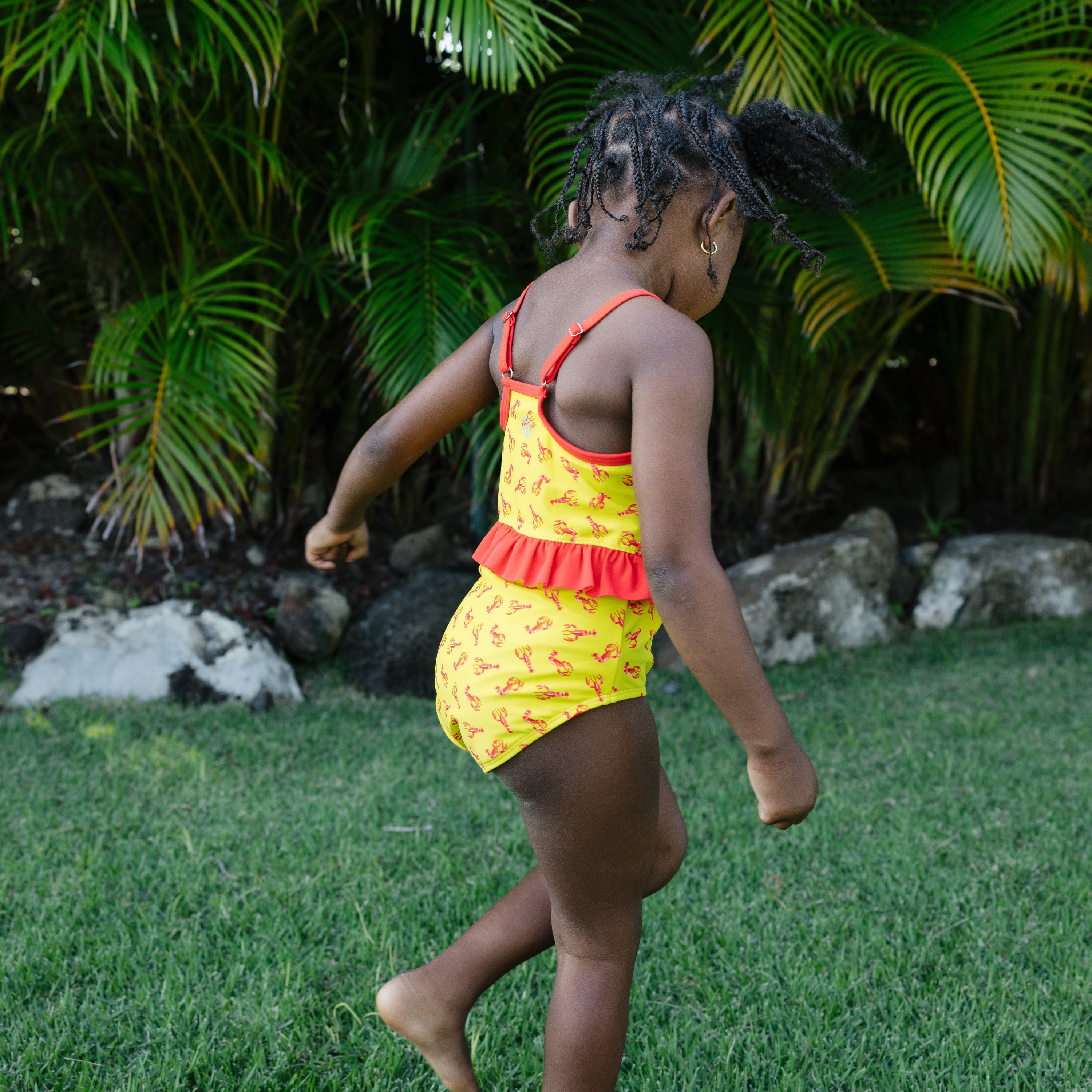 Girls One-Piece Swimsuit + Long Sleeve Rash Guard Set (2 Piece) | "Lobster"-SwimZip UPF 50+ Sun Protective Swimwear & UV Zipper Rash Guards-pos8