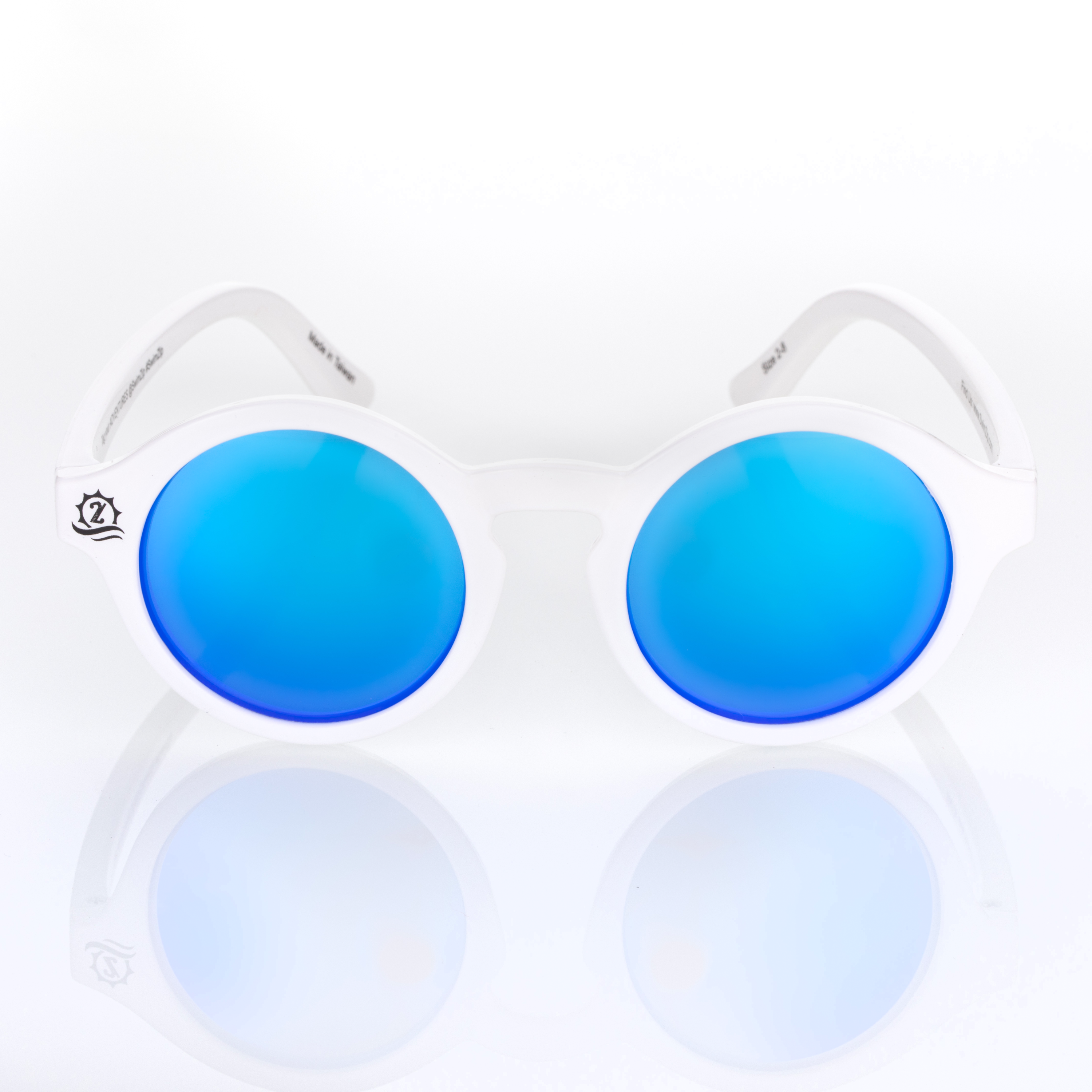 Kids Round Sunglasses - White-SwimZip UPF 50+ Sun Protective Swimwear & UV Zipper Rash Guards-pos9