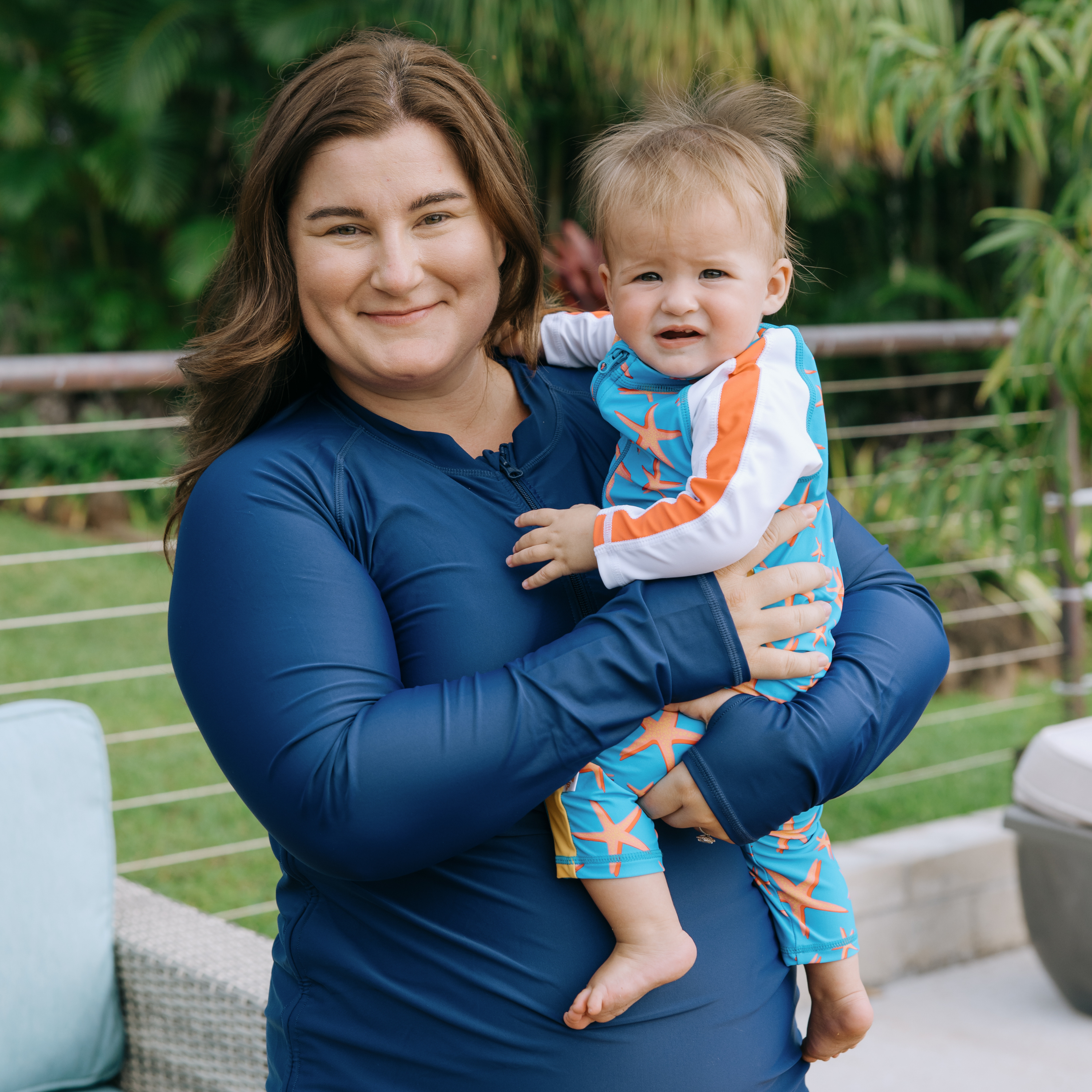 Sunsuit - Long Sleeve Romper Swimsuit | "Starfish"-SwimZip UPF 50+ Sun Protective Swimwear & UV Zipper Rash Guards-pos7