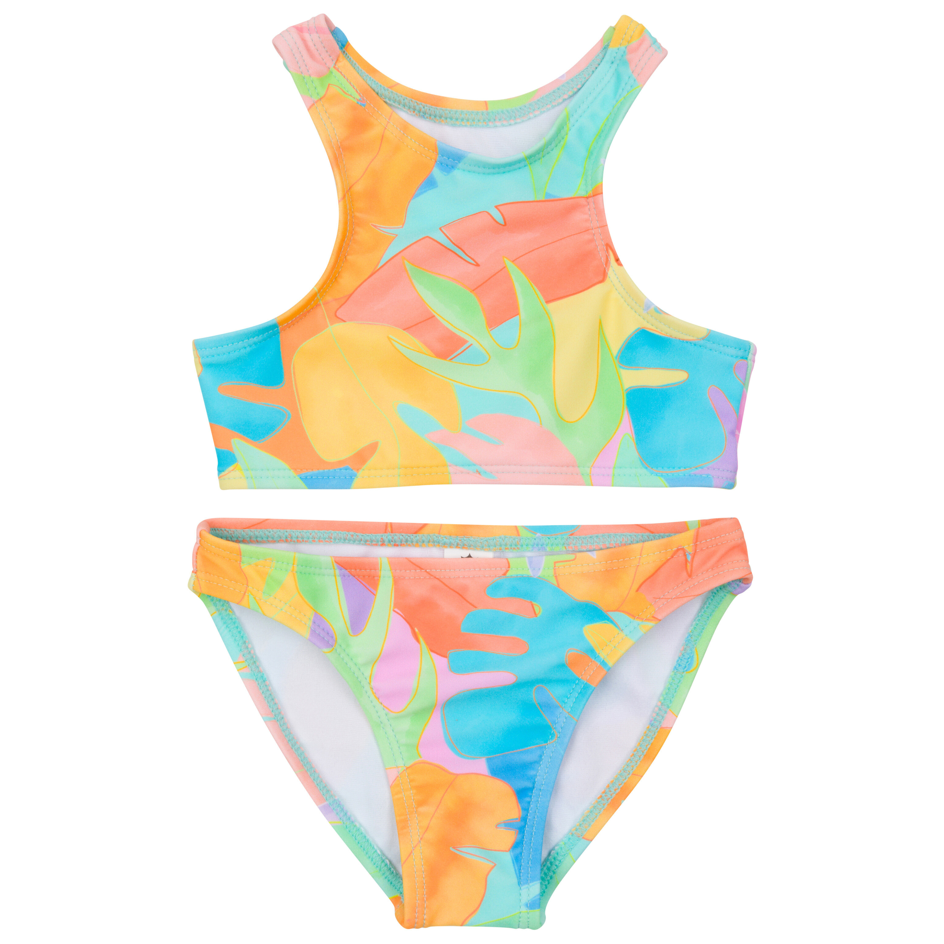 Girls Halter Top Bikini Set (2 Piece) | "Vibrant Vacay"-2T-Vibrant Vacay-SwimZip UPF 50+ Sun Protective Swimwear & UV Zipper Rash Guards-pos1