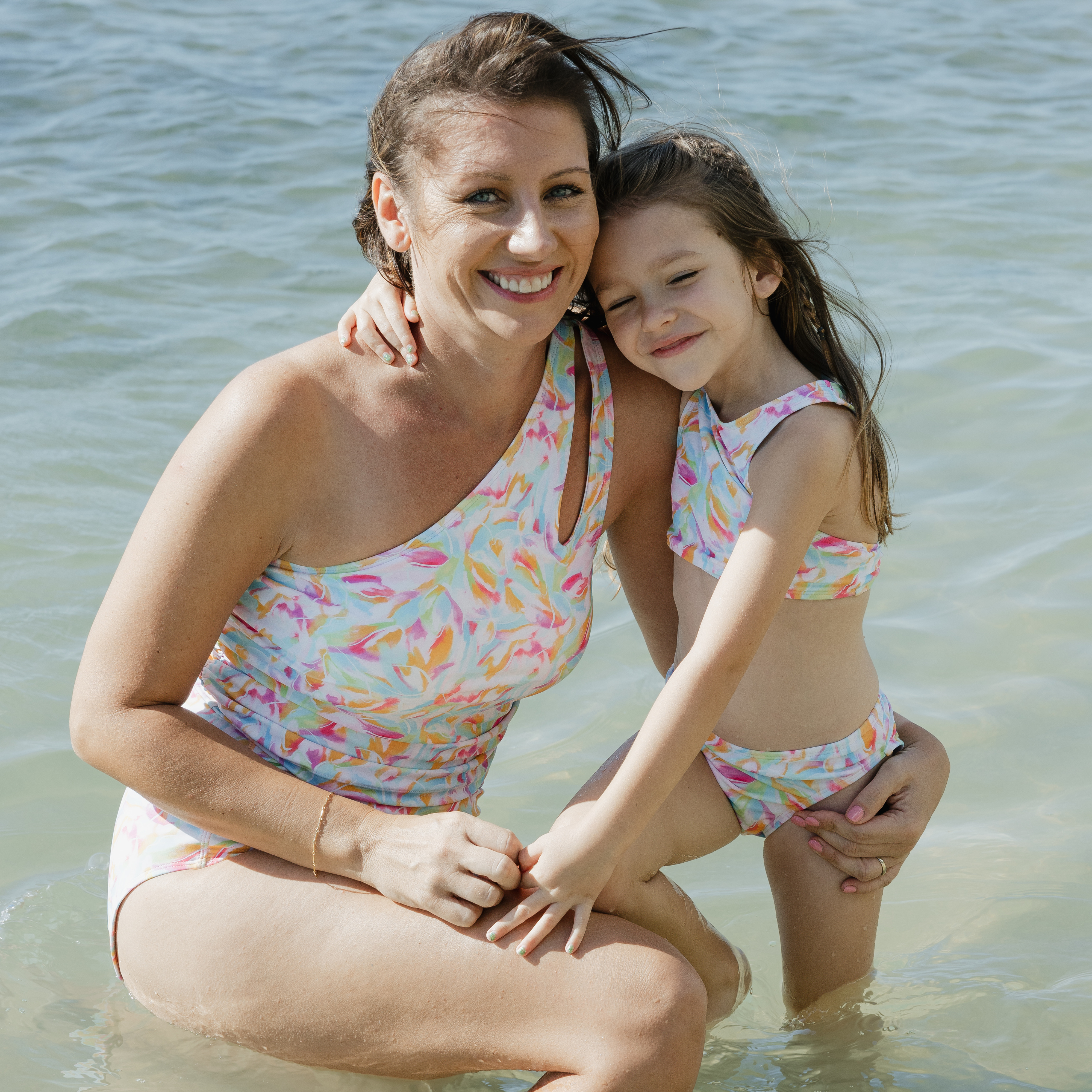 Women’s One Shoulder Crop Tankini Top | “Petals"-SwimZip UPF 50+ Sun Protective Swimwear & UV Zipper Rash Guards-pos7