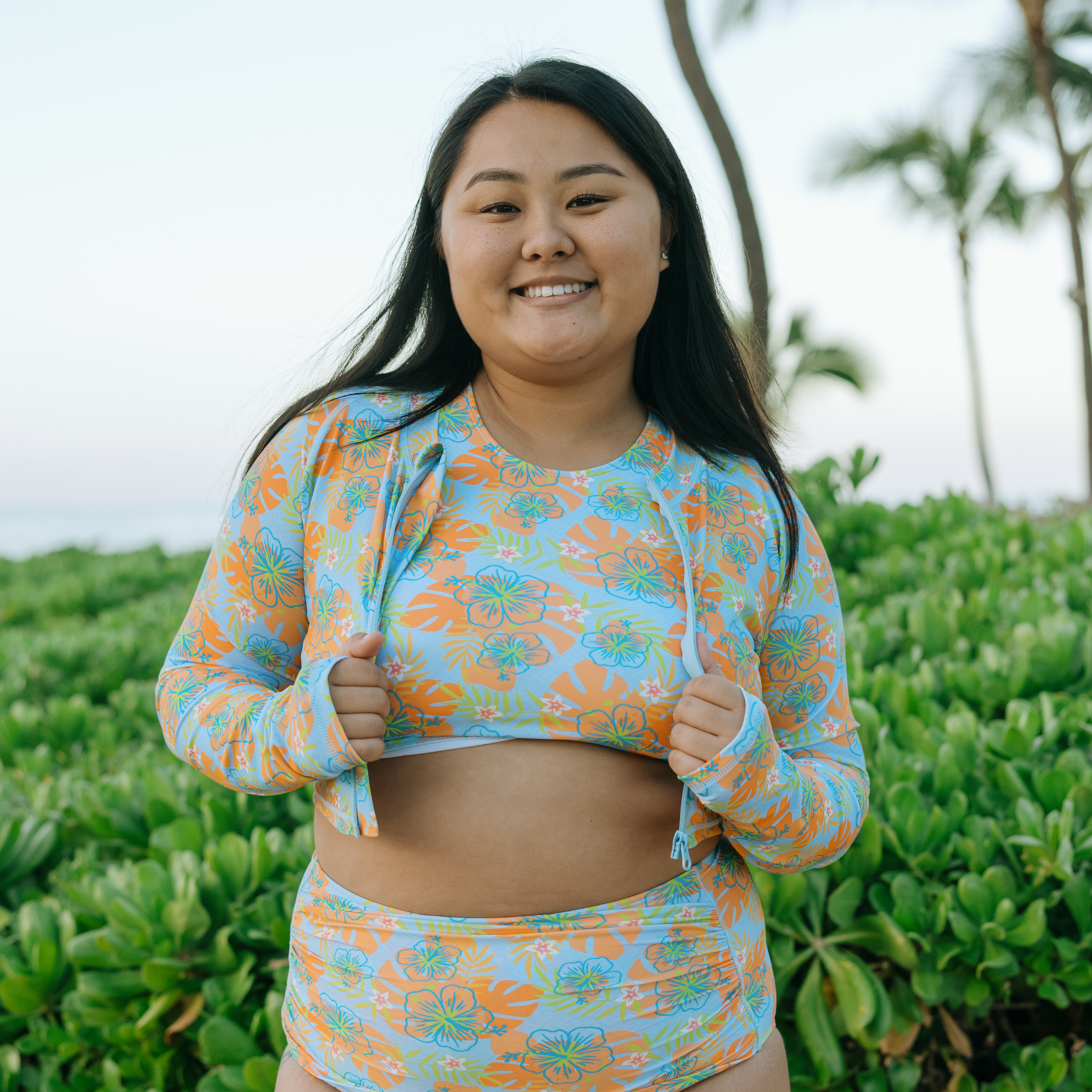Women's Halter Bikini Top | "Groovy"-SwimZip UPF 50+ Sun Protective Swimwear & UV Zipper Rash Guards-pos9
