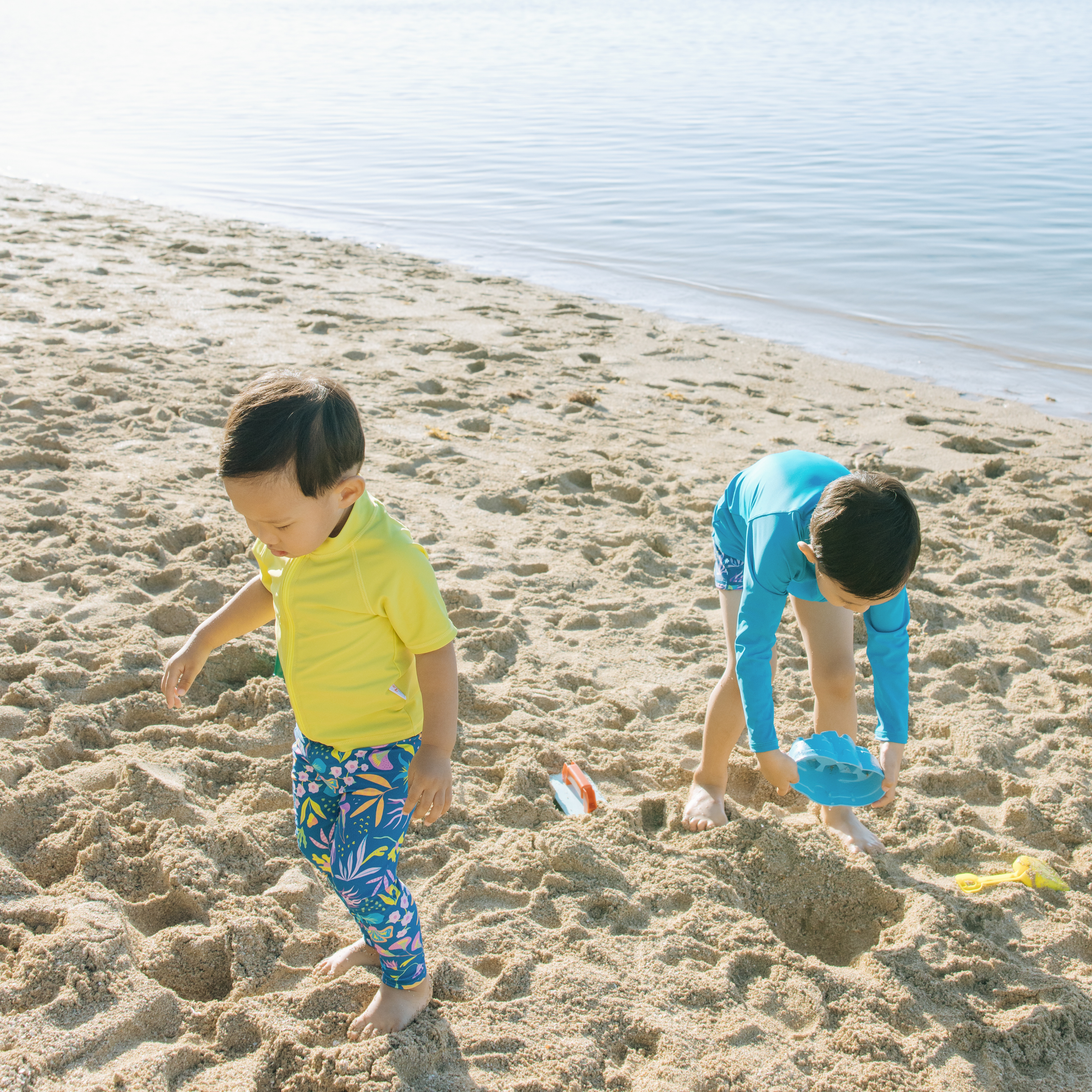 Kids Swim Pants | "Tropadelic"-SwimZip UPF 50+ Sun Protective Swimwear & UV Zipper Rash Guards-pos12