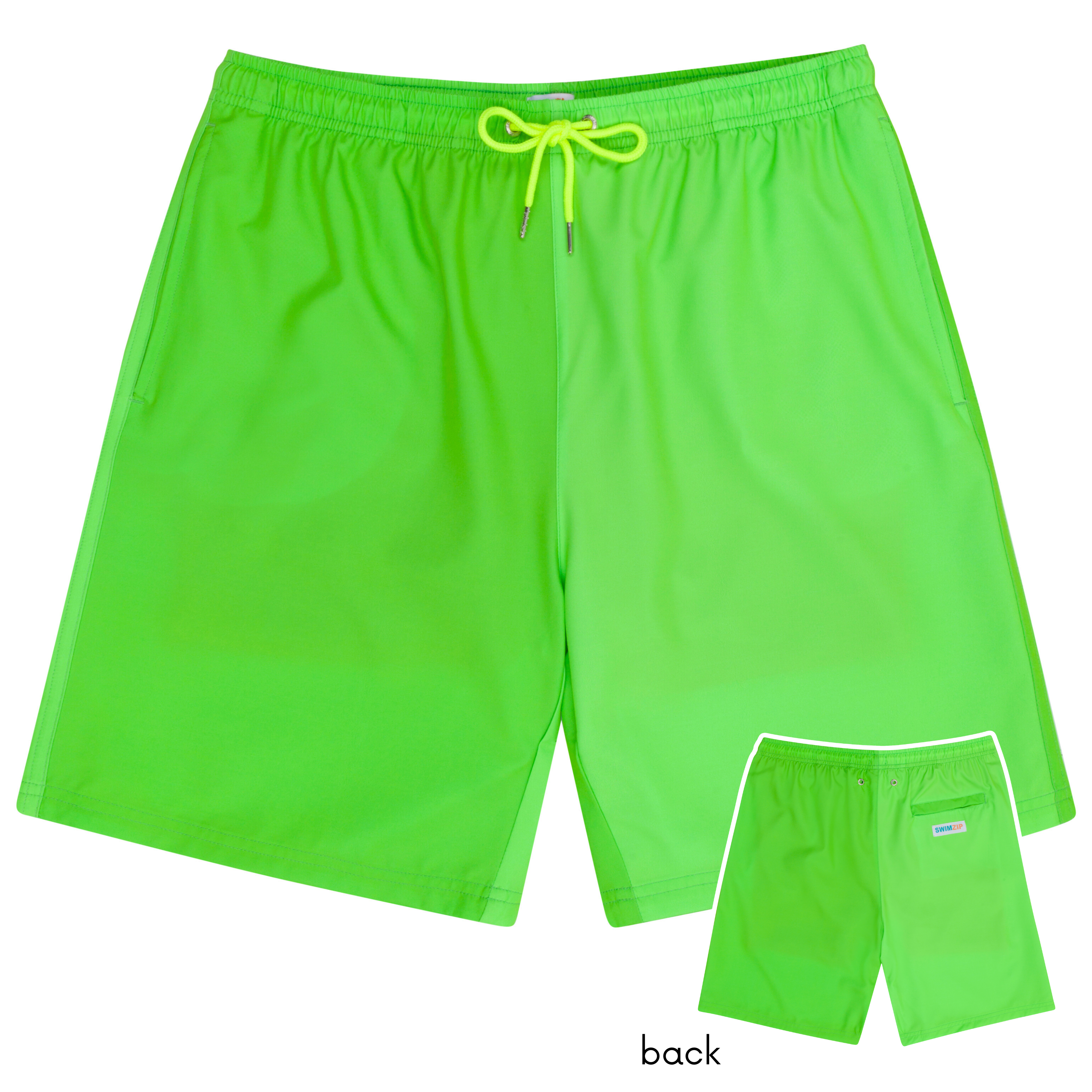 Men's 8" Swim Trunks Boxer Brief Liner | "Neon Flash"-SwimZip UPF 50+ Sun Protective Swimwear & UV Zipper Rash Guards-pos1