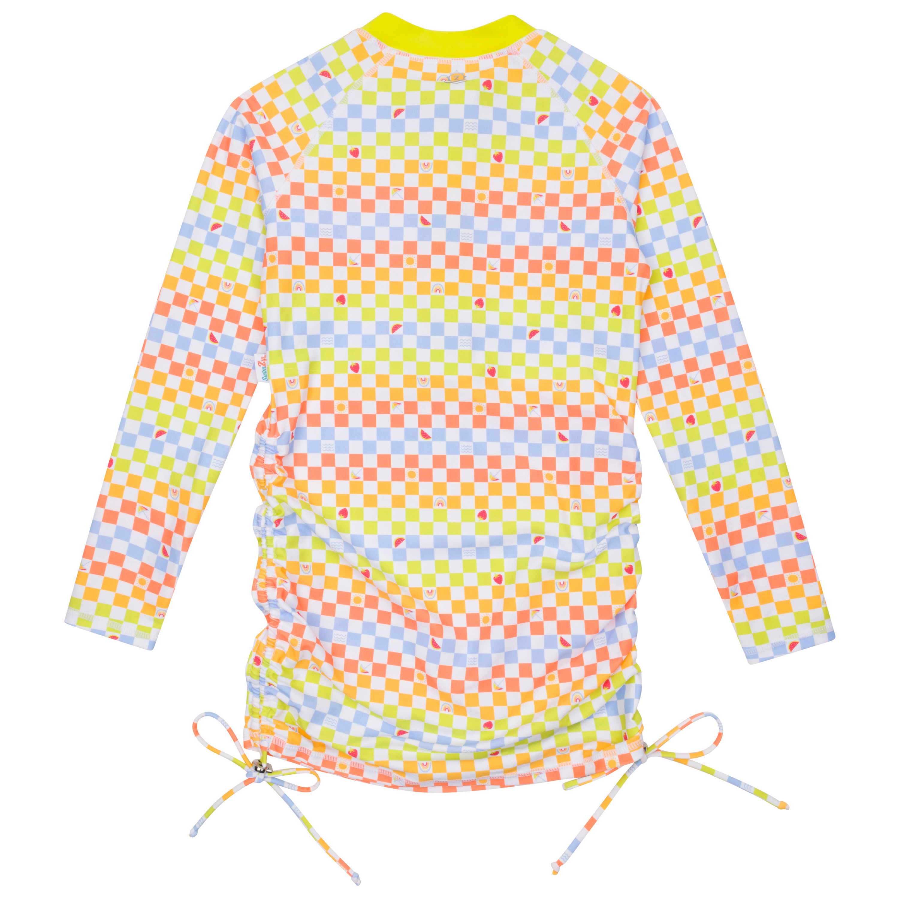 Girls Long Sleeve Swim Dress Cover Up | "Gamified"-SwimZip UPF 50+ Sun Protective Swimwear & UV Zipper Rash Guards-pos10