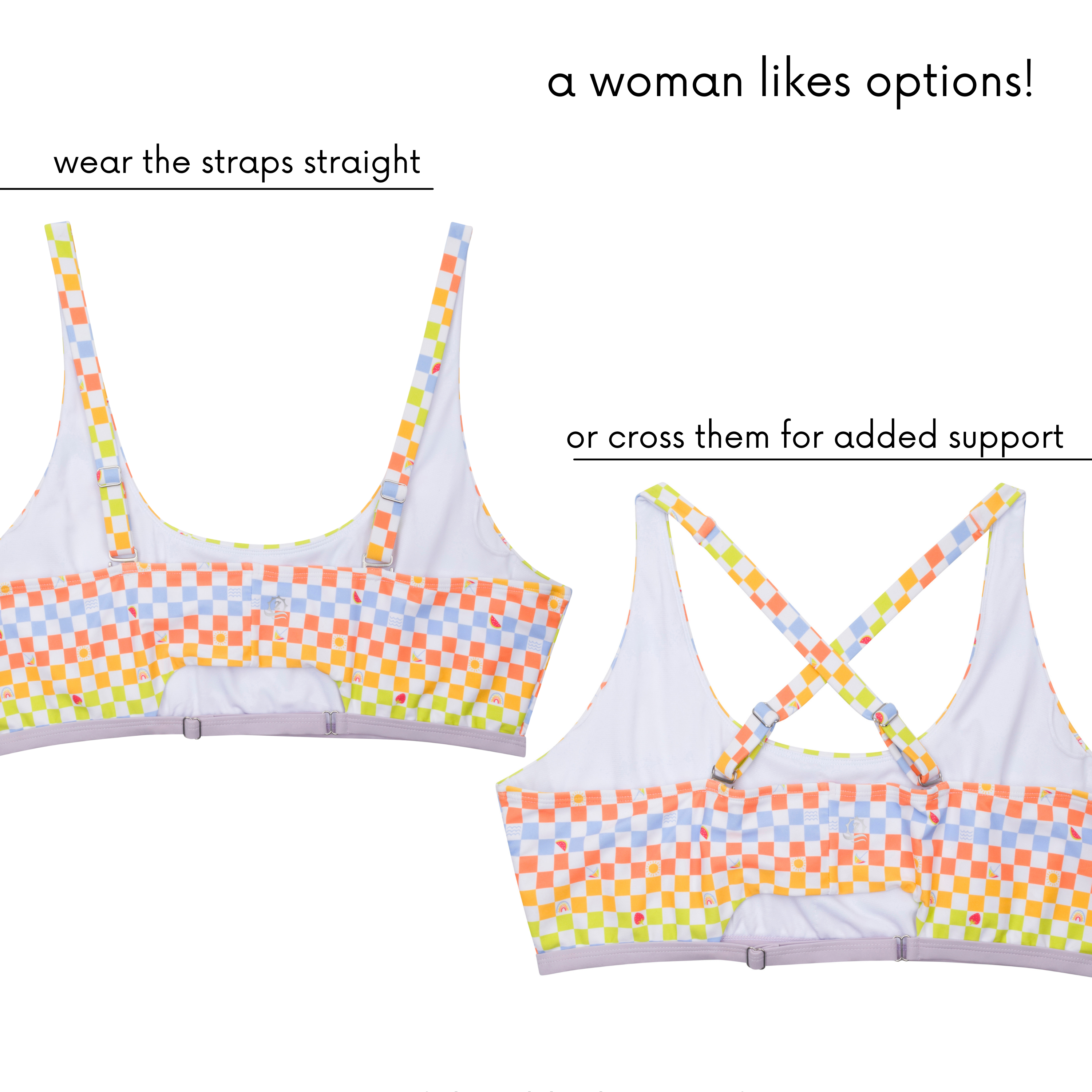 Women's Scoop Neck Bikini Top Plus Size | "Gamified"-SwimZip UPF 50+ Sun Protective Swimwear & UV Zipper Rash Guards-pos7