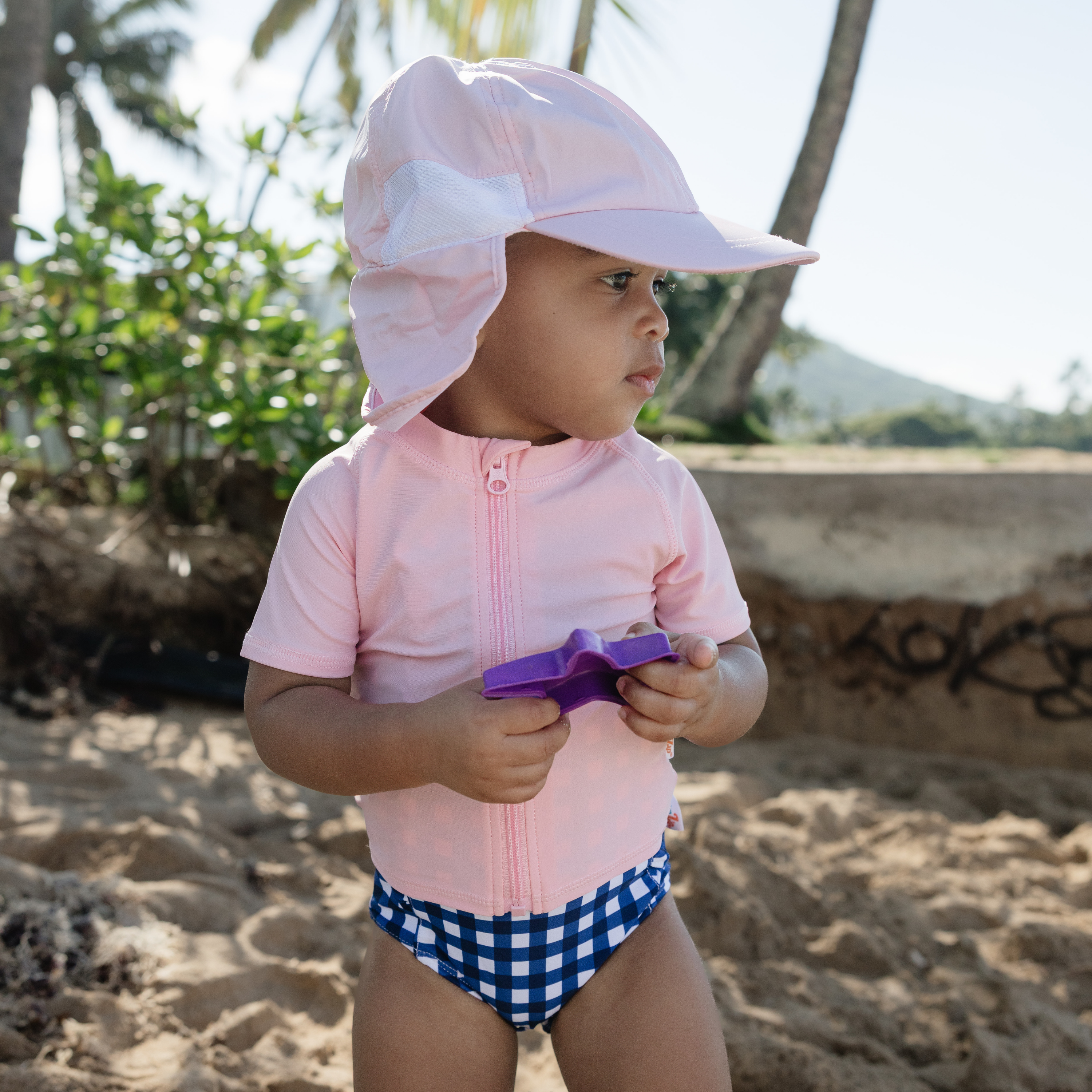 Kids Short Sleeve Zipper Rash Guard Swim Shirt | “Pink”-SwimZip UPF 50+ Sun Protective Swimwear & UV Zipper Rash Guards-pos2