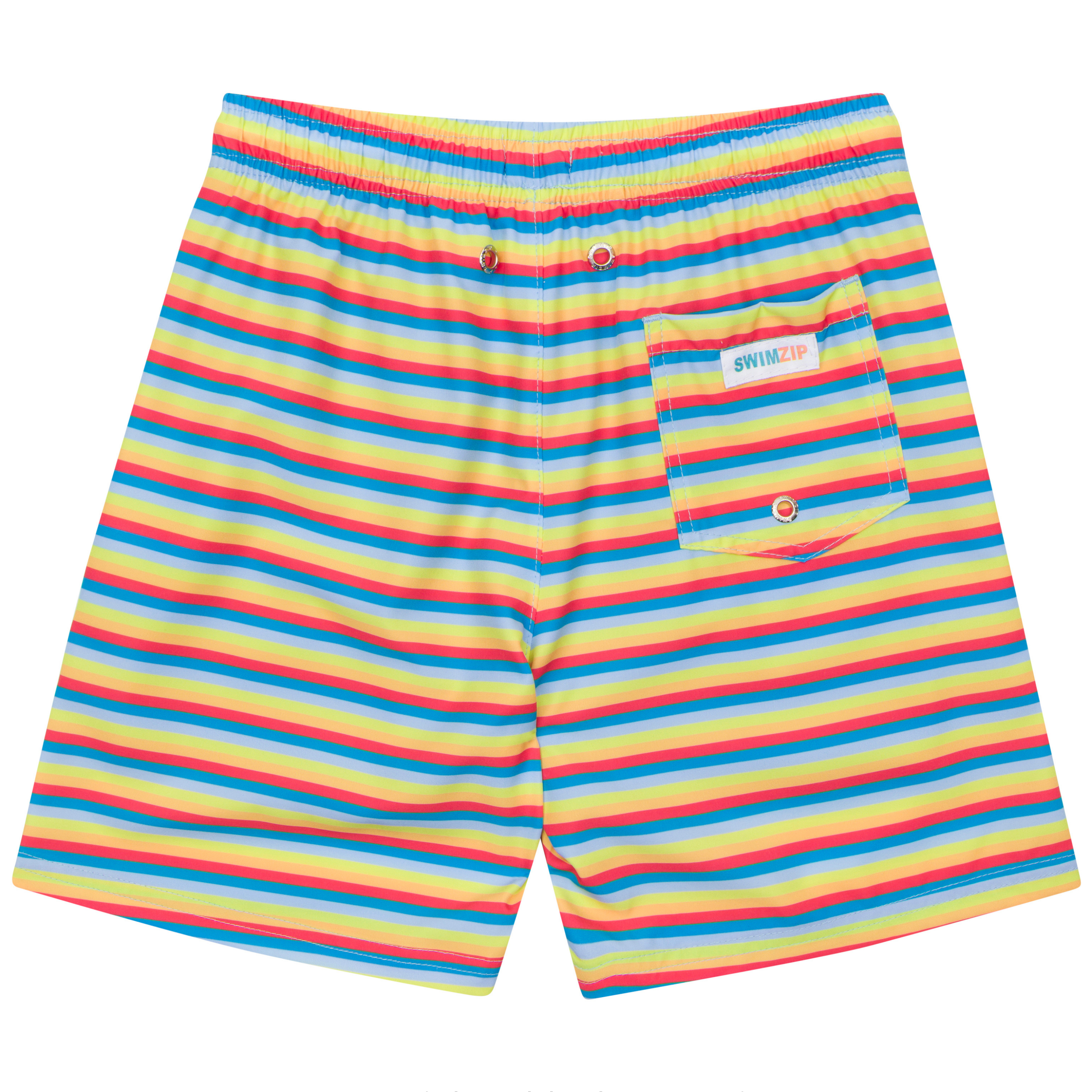 Boys Swim Trunks Boxer Brief Liner (sizes 6-14) | “Sunny Stripe"-SwimZip UPF 50+ Sun Protective Swimwear & UV Zipper Rash Guards-pos10