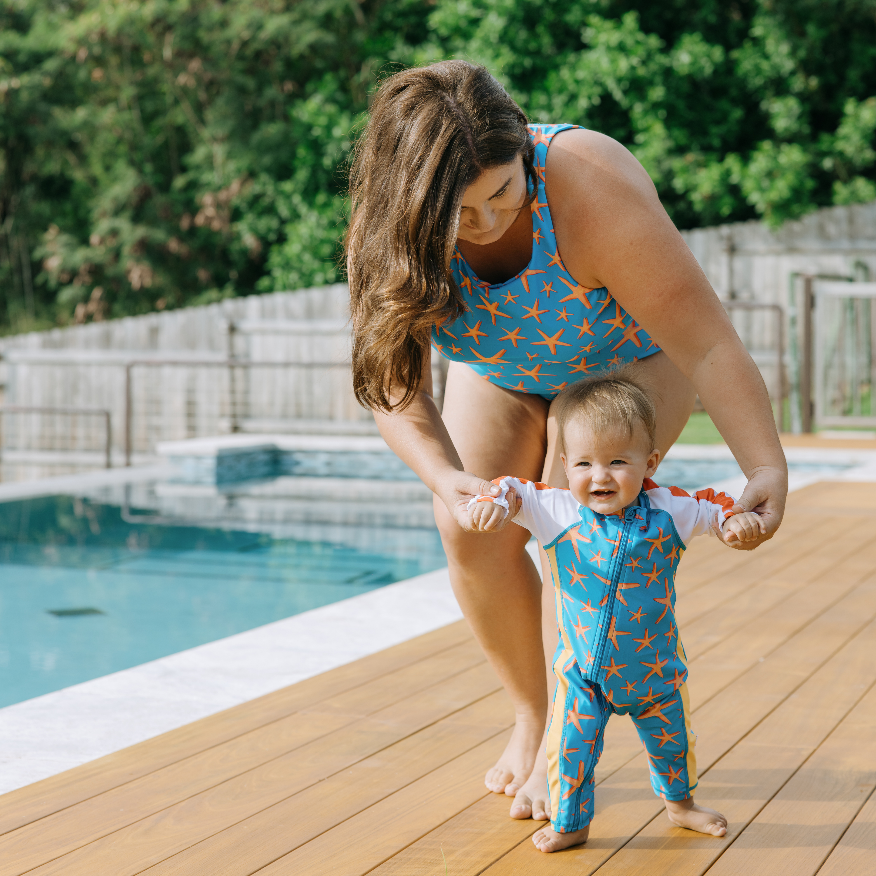 Sunsuit - Long Sleeve Romper Swimsuit | "Starfish"-SwimZip UPF 50+ Sun Protective Swimwear & UV Zipper Rash Guards-pos8