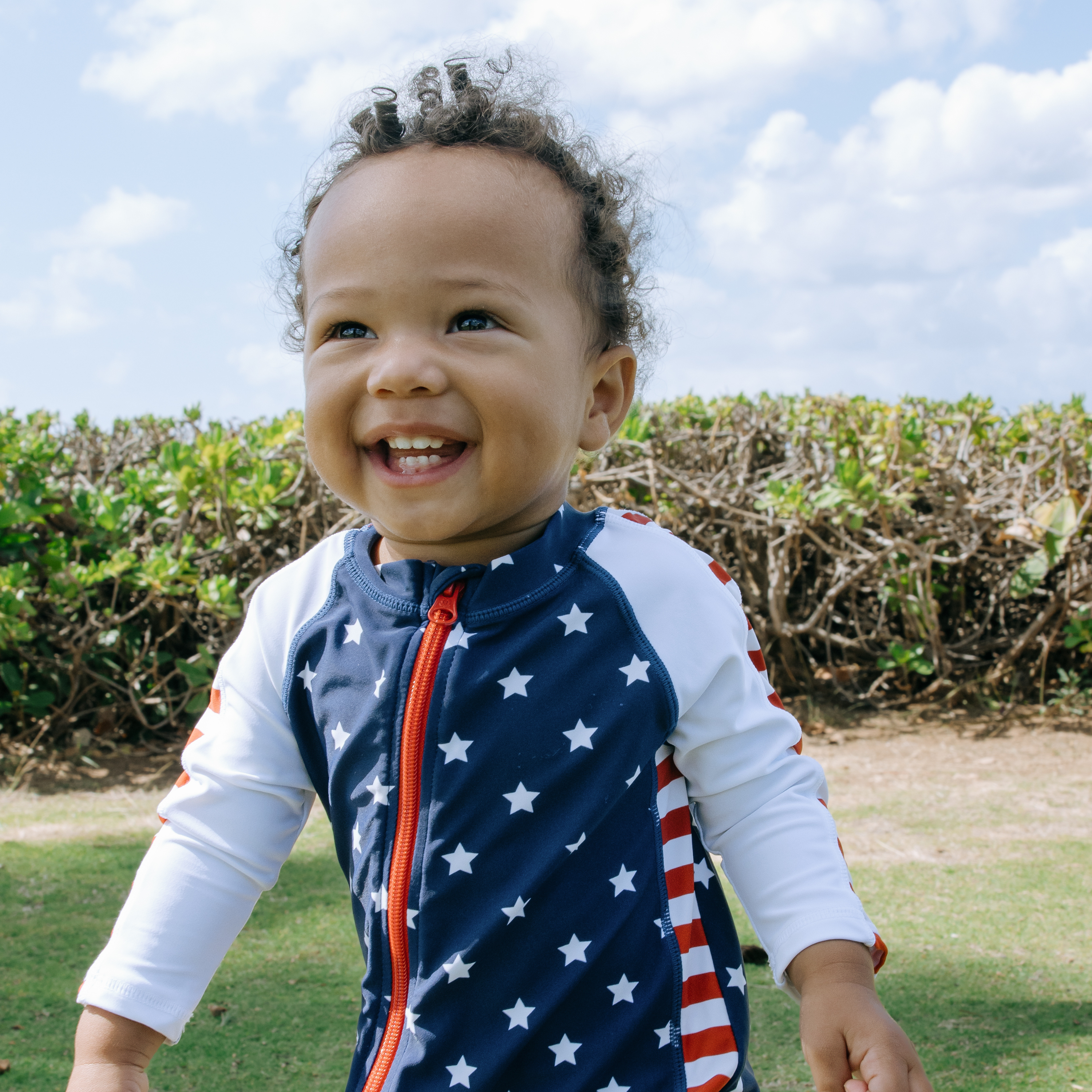 Sunsuit - Long Sleeve Romper Swimsuit | "Americana"-SwimZip UPF 50+ Sun Protective Swimwear & UV Zipper Rash Guards-pos8