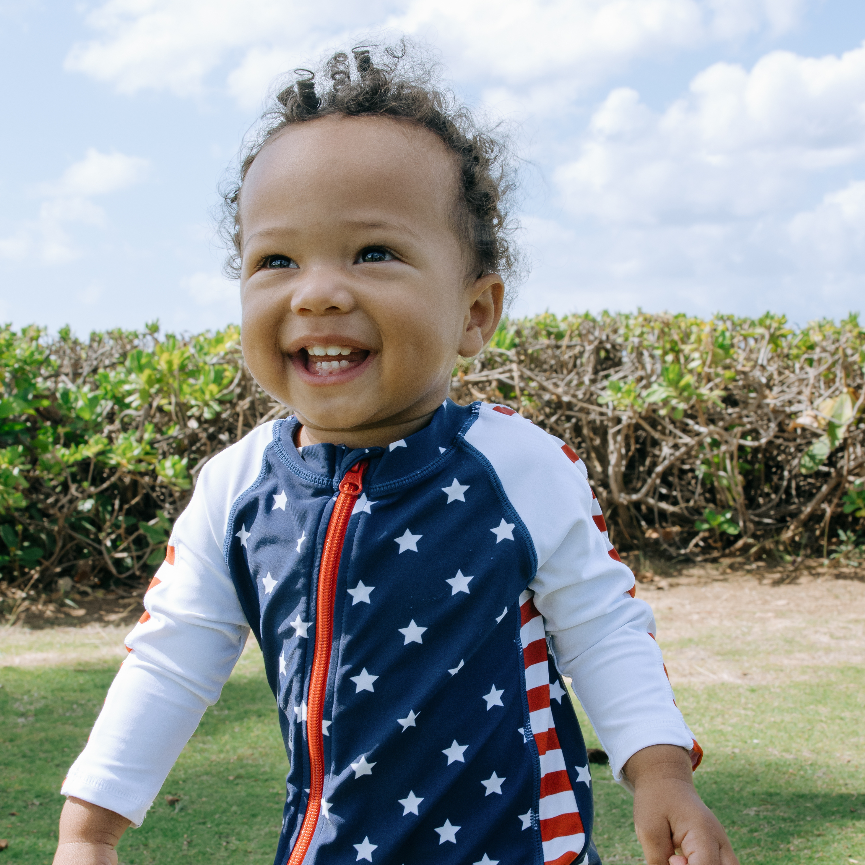 Sunsuit - Long Sleeve Romper Swimsuit | "Americana"-SwimZip UPF 50+ Sun Protective Swimwear & UV Zipper Rash Guards-pos9