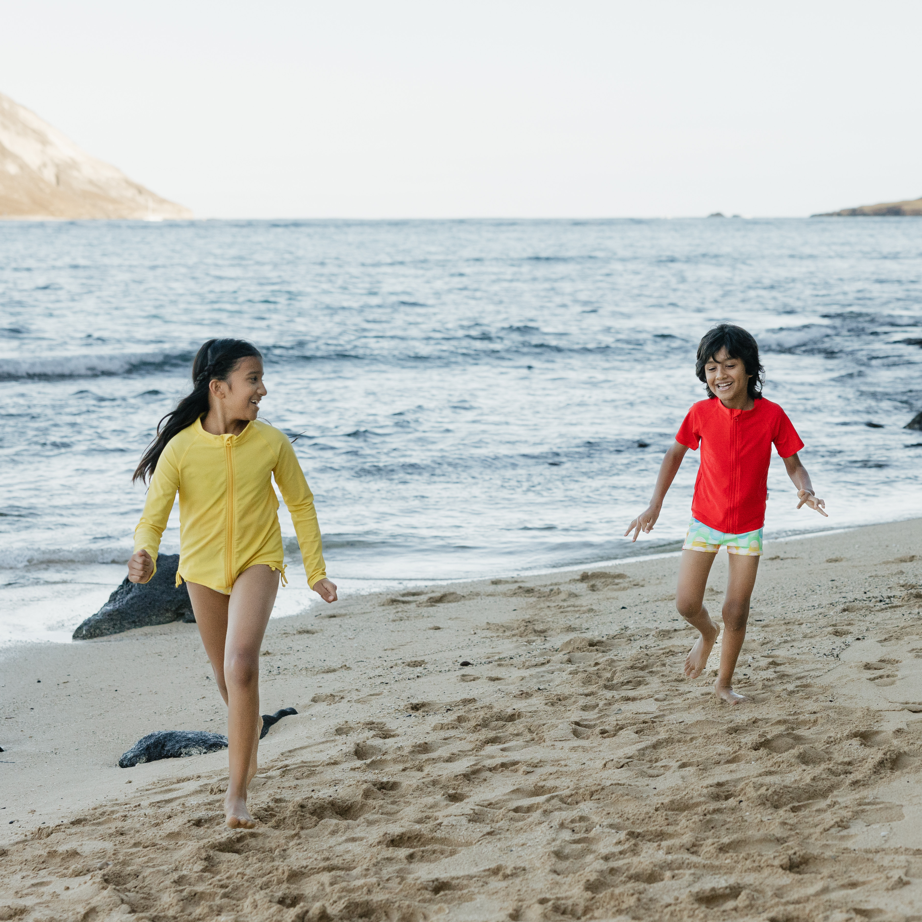 Girls Long Sleeve Rash Guard + Tankini Bikini Set (3 Piece) | "Surf's Up"-SwimZip UPF 50+ Sun Protective Swimwear & UV Zipper Rash Guards-pos10