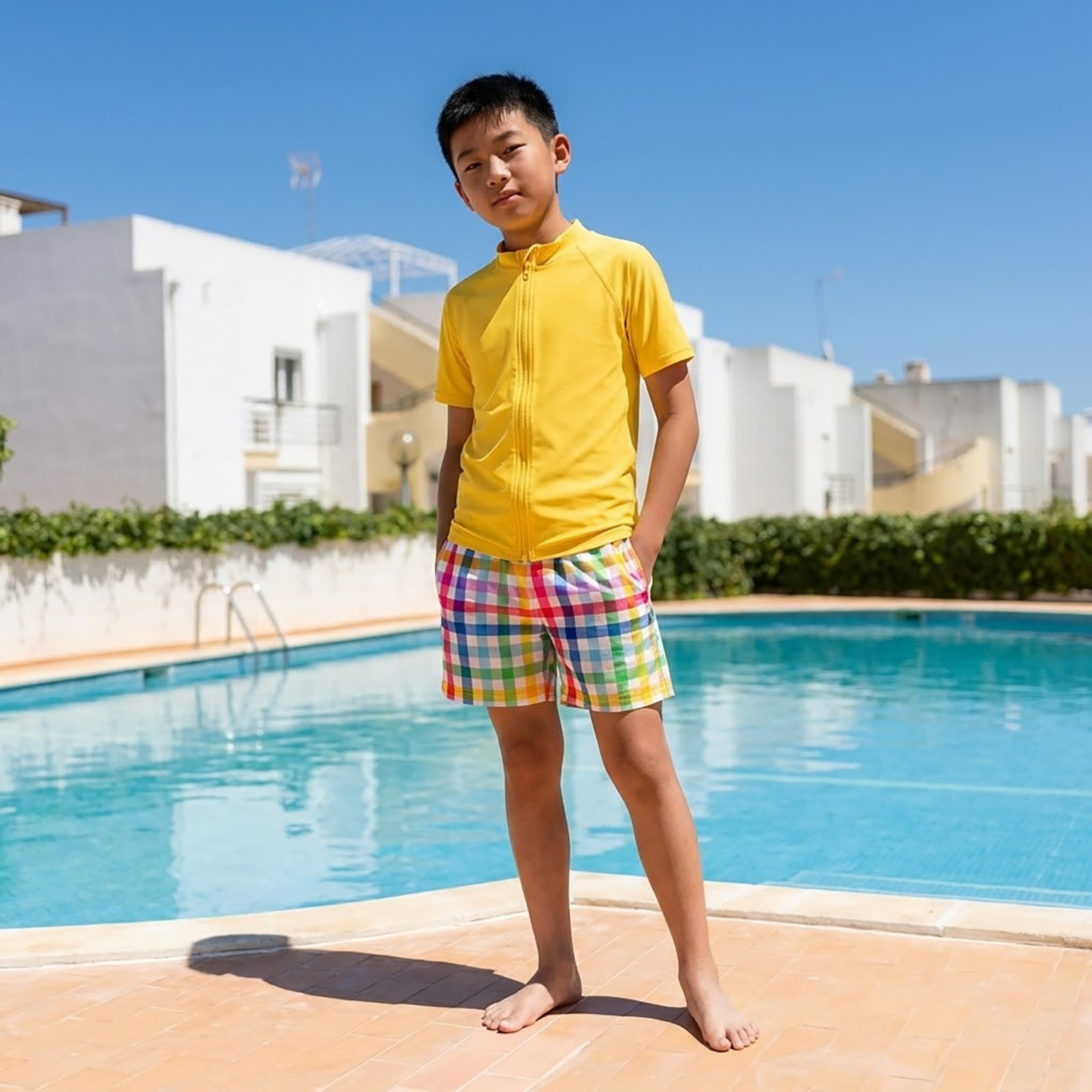Boys Swim Trunks Boxer Brief Liner (sizes 6-14) | “Picnic Party"-SwimZip UPF 50+ Sun Protective Swimwear & UV Zipper Rash Guards-pos2