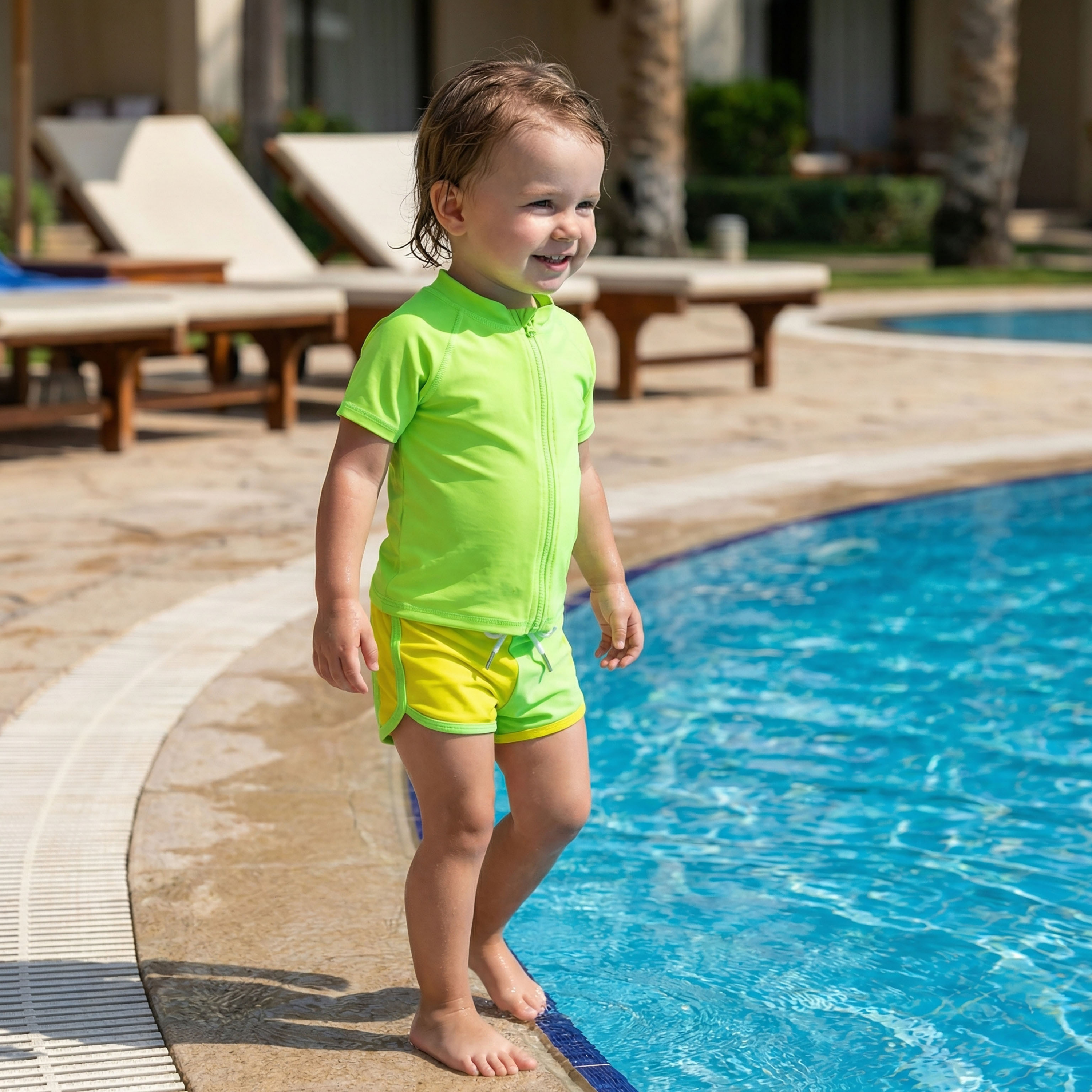 Kids Swim Track Shorts | "Volt"-SwimZip UPF 50+ Sun Protective Swimwear & UV Zipper Rash Guards-pos5