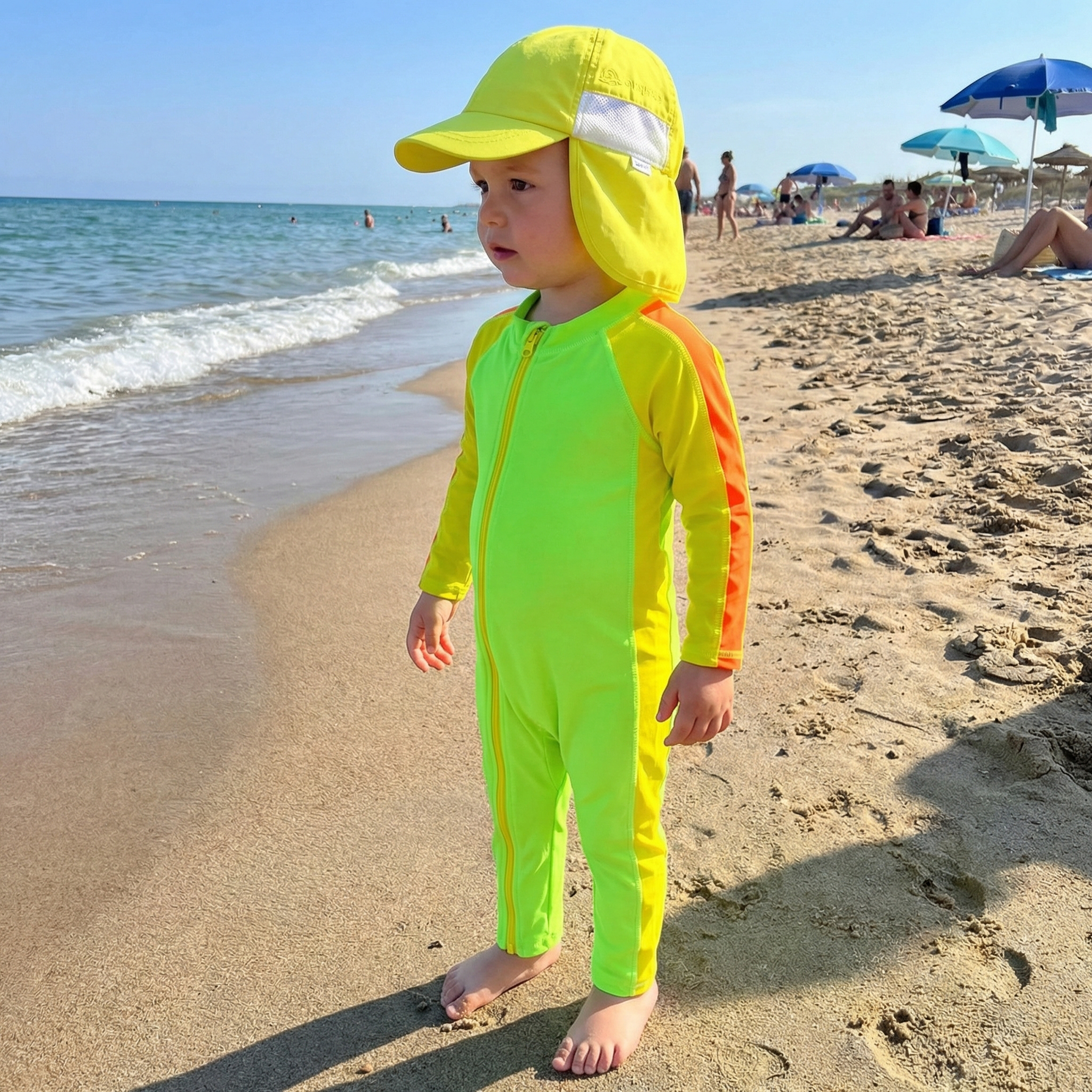 Sunsuit - Long Sleeve Romper Swimsuit | "Volt"-SwimZip UPF 50+ Sun Protective Swimwear & UV Zipper Rash Guards-pos6