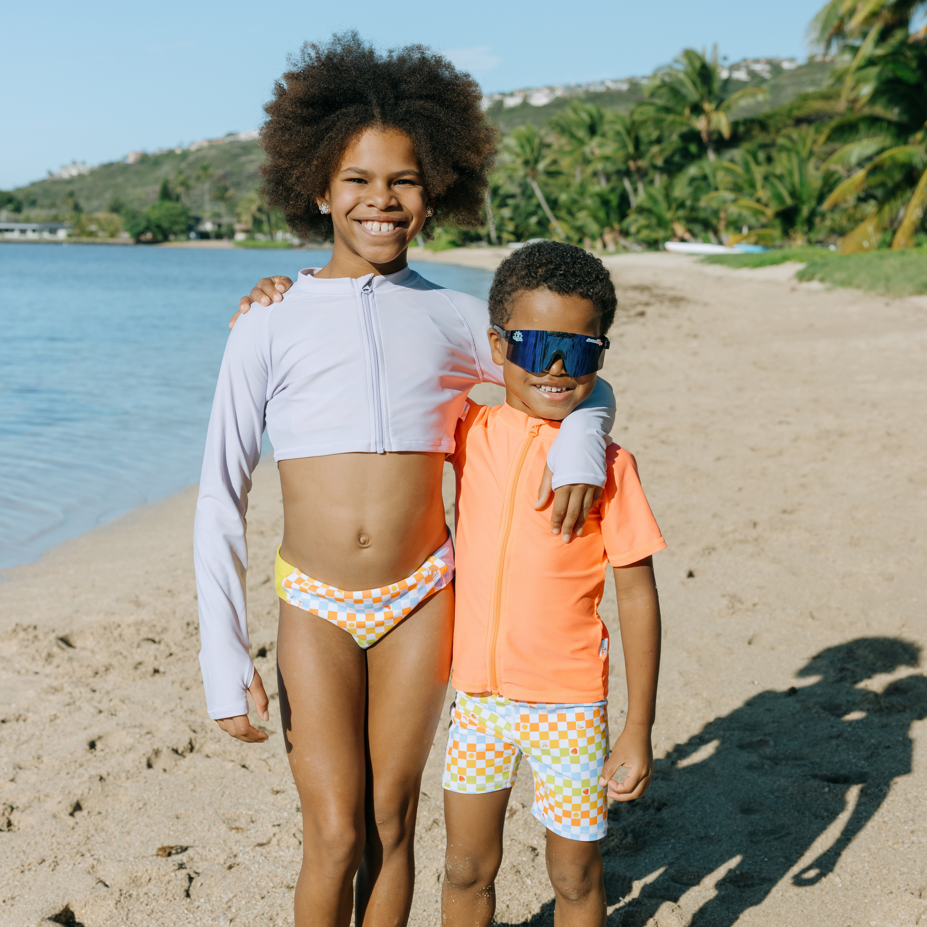 Girls Long Sleeve Crop Rash Guard | "Orchid"-SwimZip UPF 50+ Sun Protective Swimwear & UV Zipper Rash Guards-pos7