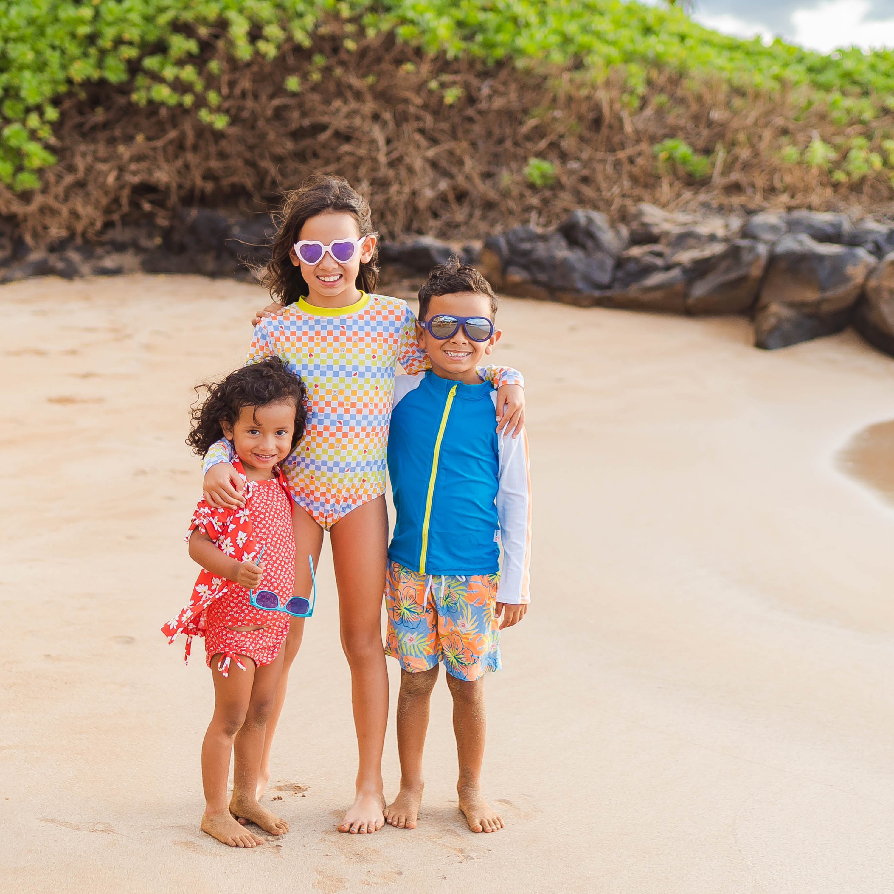 Kids Heart Sunglasses - Pink-SwimZip UPF 50+ Sun Protective Swimwear & UV Zipper Rash Guards-pos3