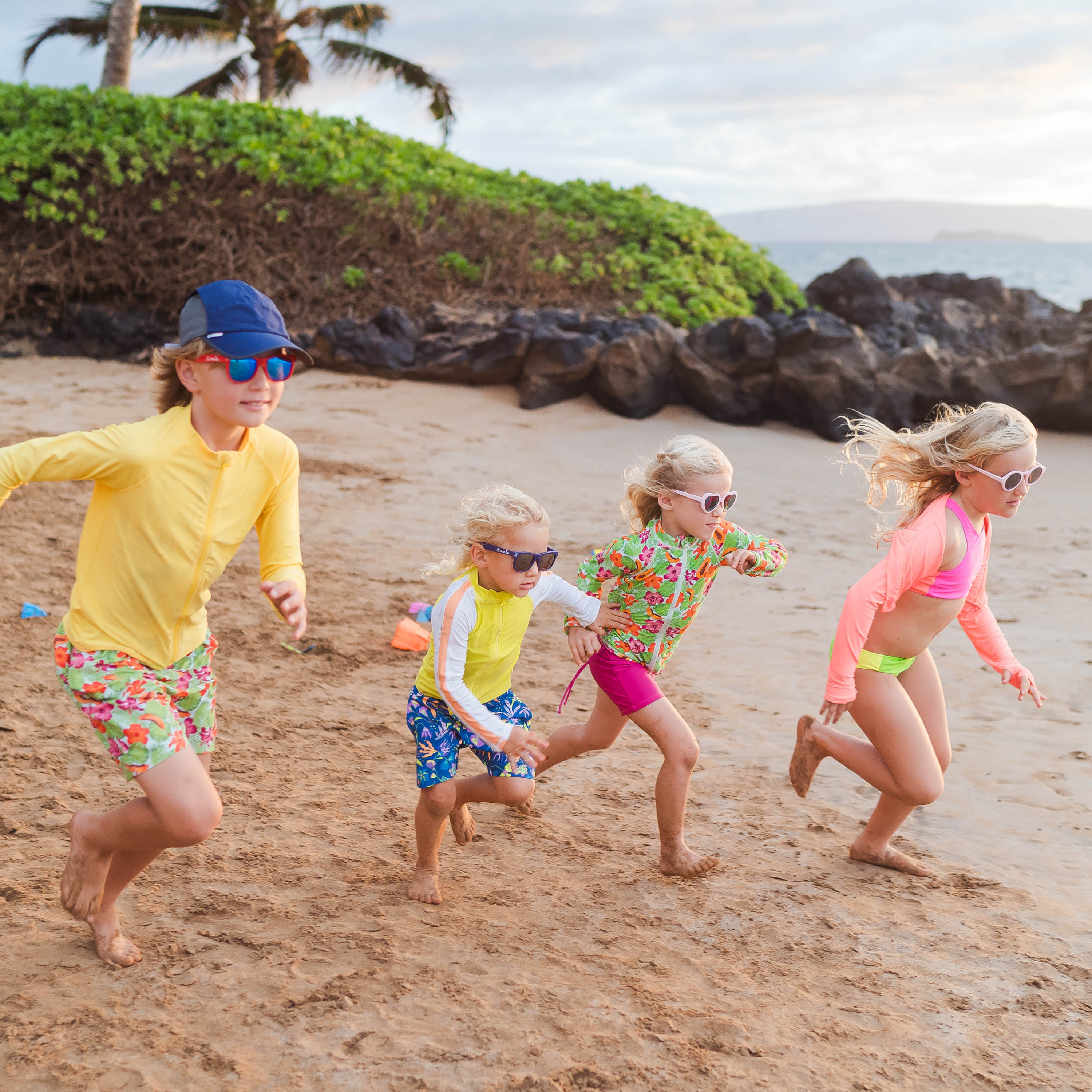 Kids Heart Sunglasses - Pink-SwimZip UPF 50+ Sun Protective Swimwear & UV Zipper Rash Guards-pos7