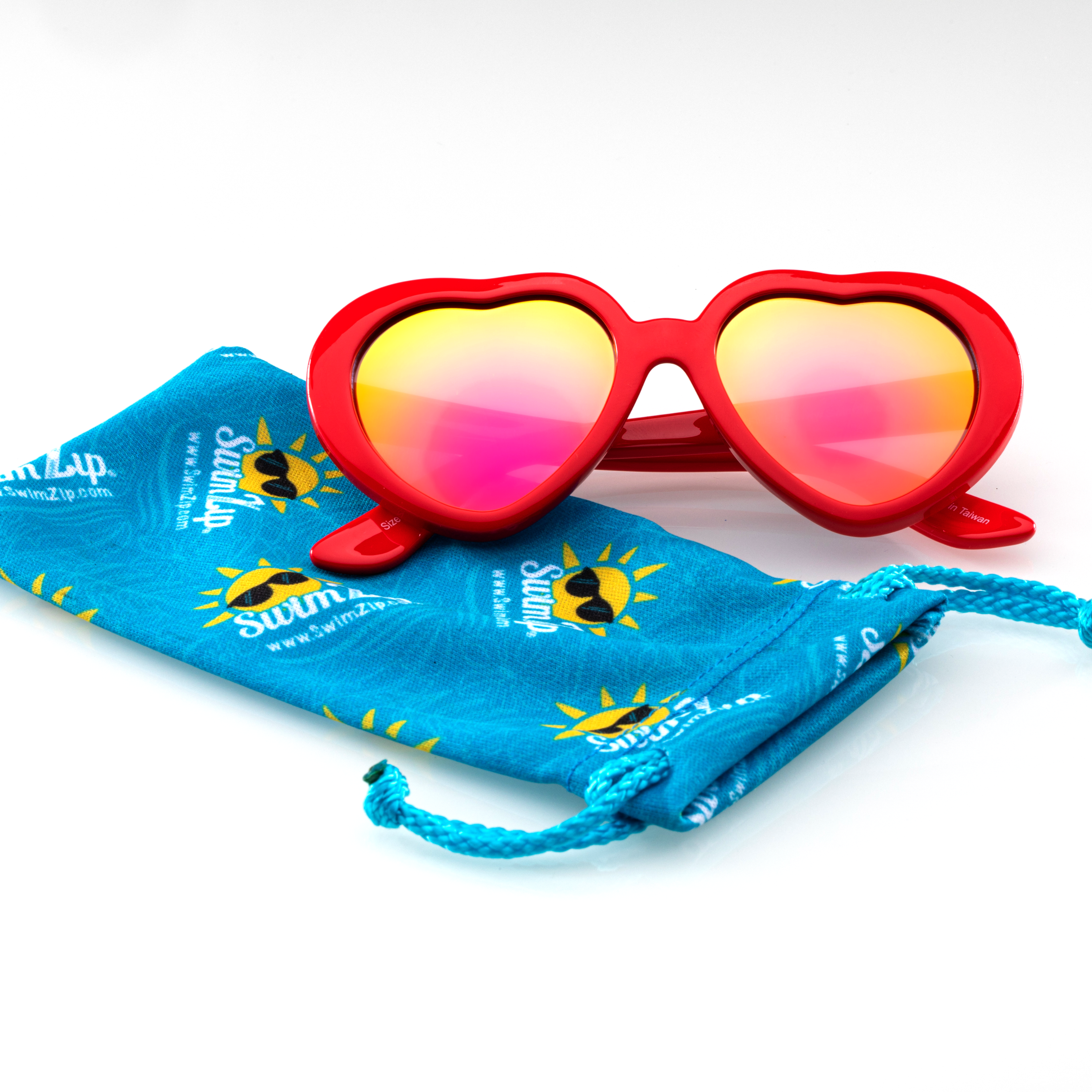 Kids Heart Sunglasses - Red-SwimZip UPF 50+ Sun Protective Swimwear & UV Zipper Rash Guards-pos4