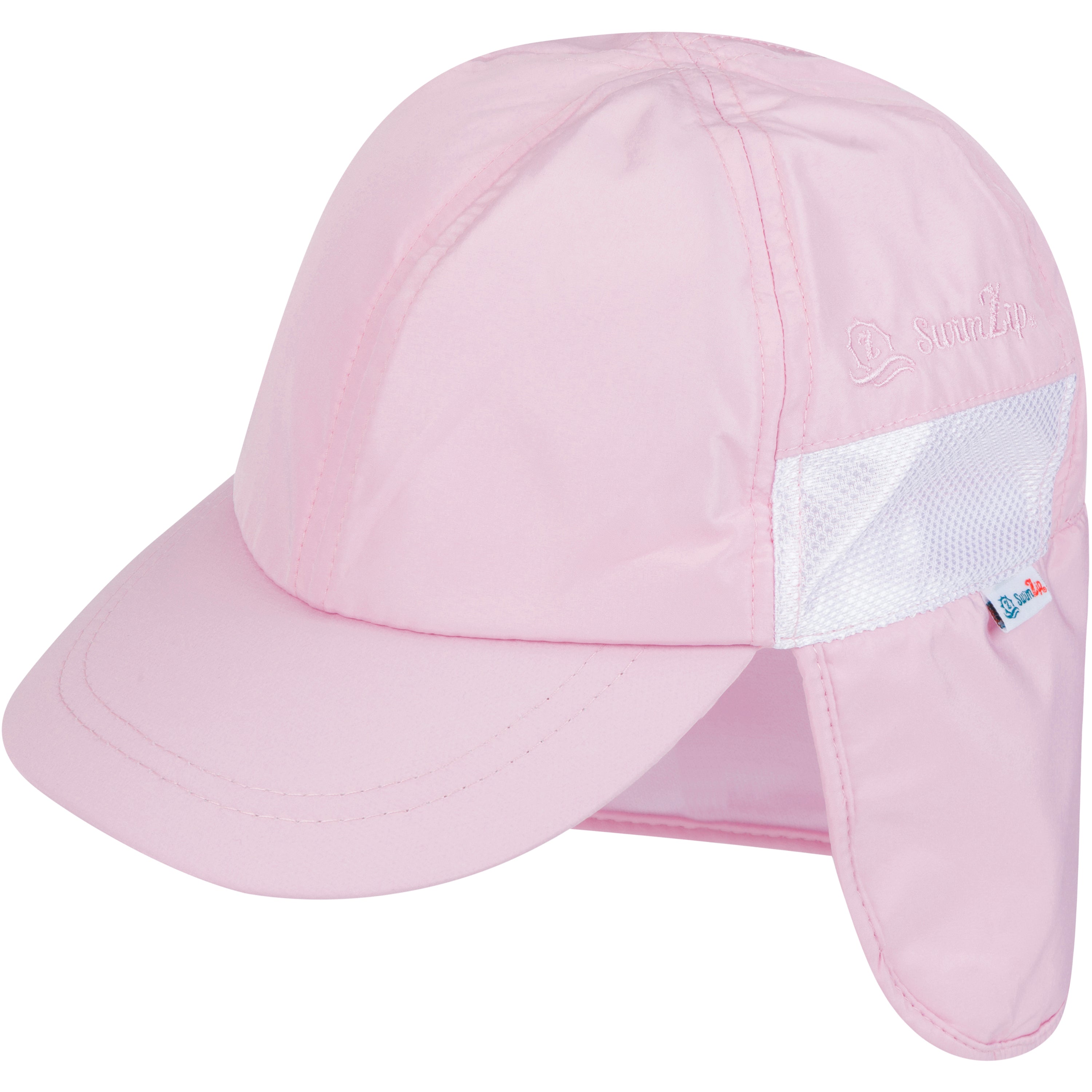 Kids Flap Hat | Pink-0-6 Month-Pink-SwimZip UPF 50+ Sun Protective Swimwear & UV Zipper Rash Guards-pos1