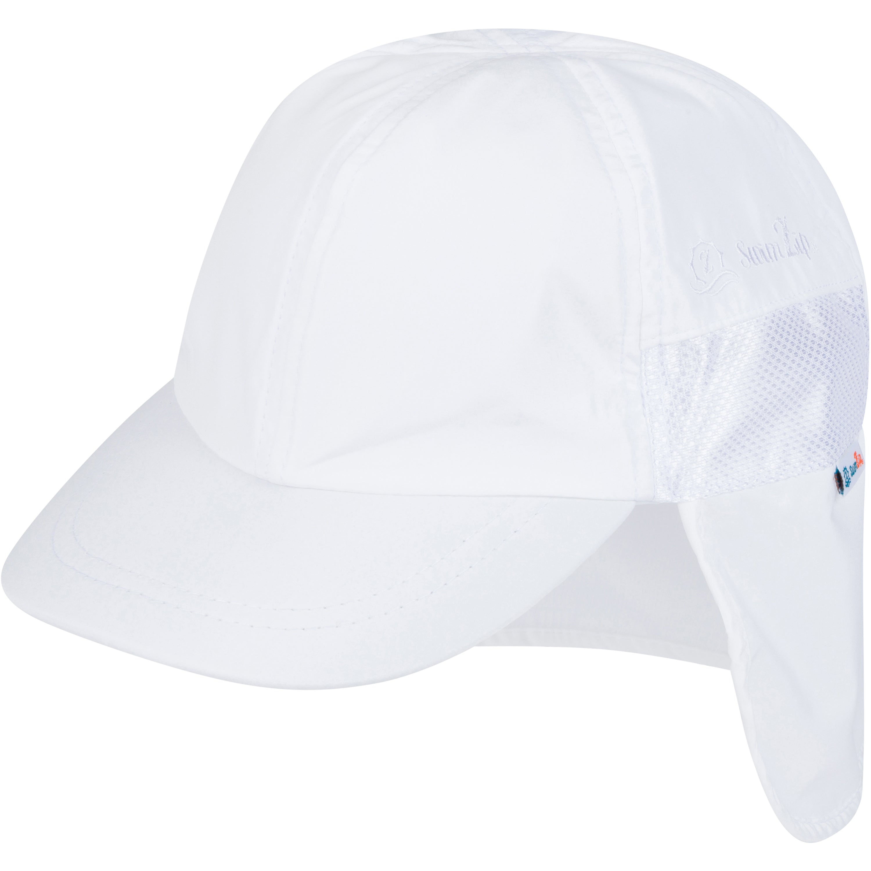 Kids Flap Hat | White-0-6 Month-White-SwimZip UPF 50+ Sun Protective Swimwear & UV Zipper Rash Guards-pos1