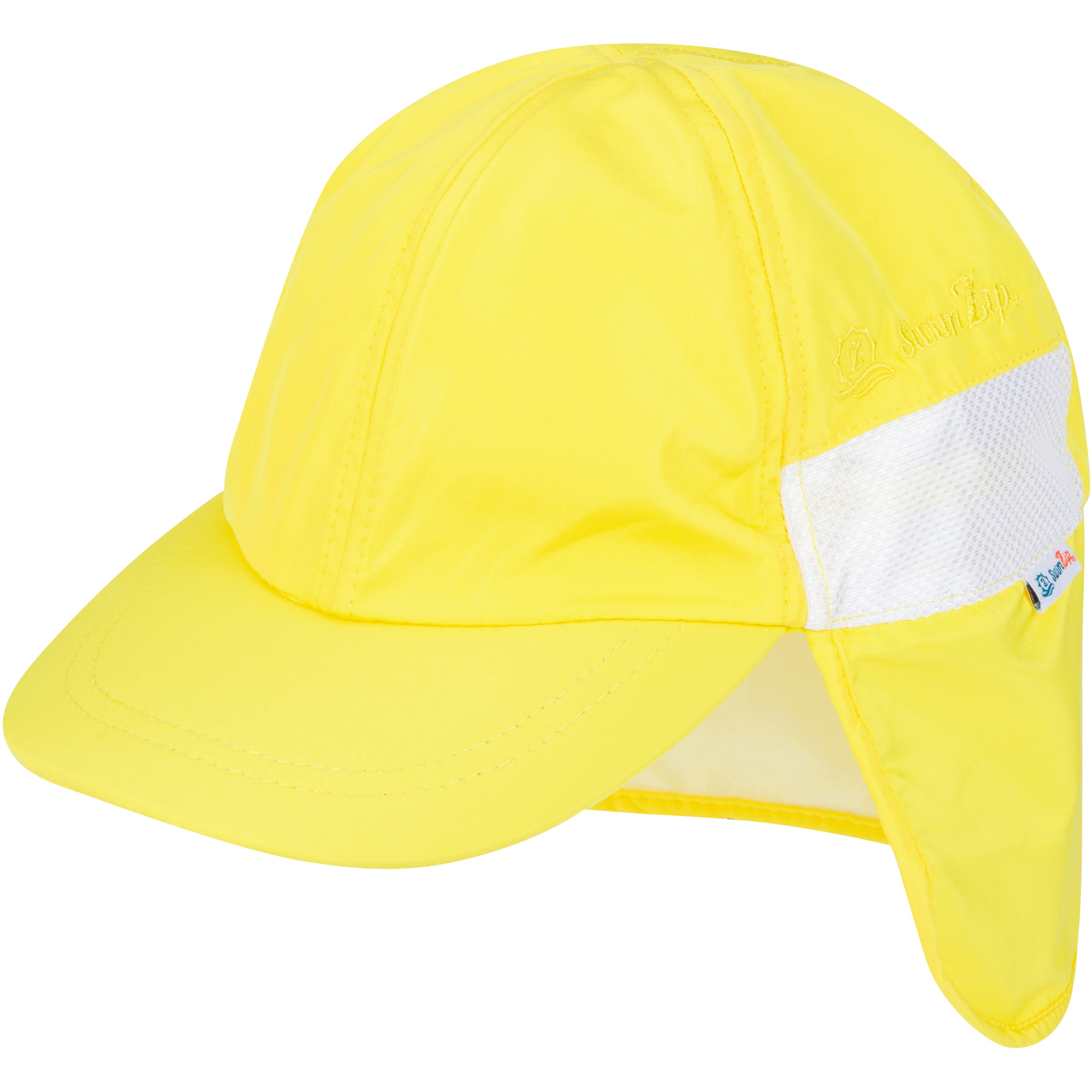 Kids Flap Hat | Yellow-0-6 Month-Yellow-SwimZip UPF 50+ Sun Protective Swimwear & UV Zipper Rash Guards-pos1