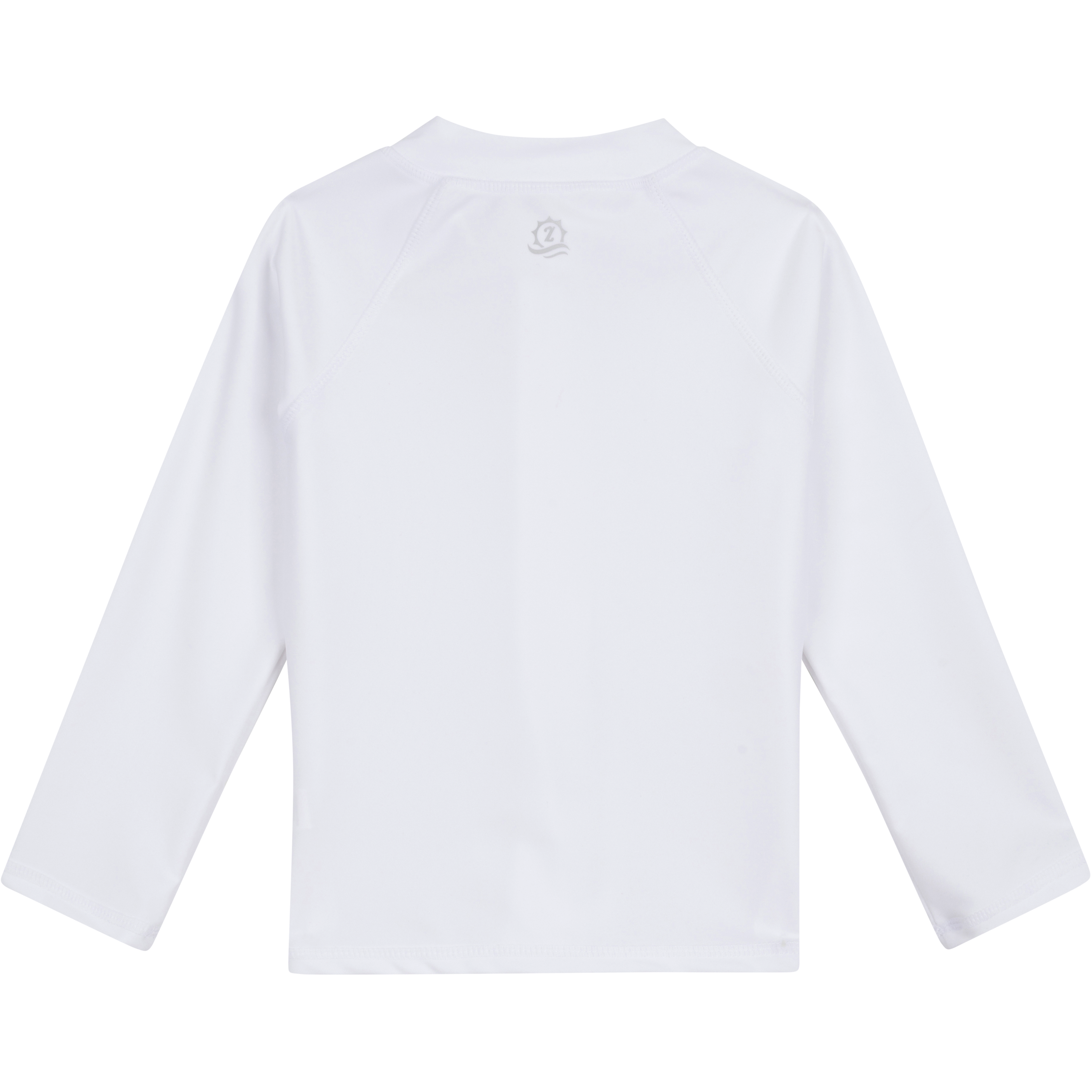 Kids UPF 50+ Long Sleeve Zipper Rash Guard Swim Shirt | "White"-SwimZip UPF 50+ Sun Protective Swimwear & UV Zipper Rash Guards-pos10