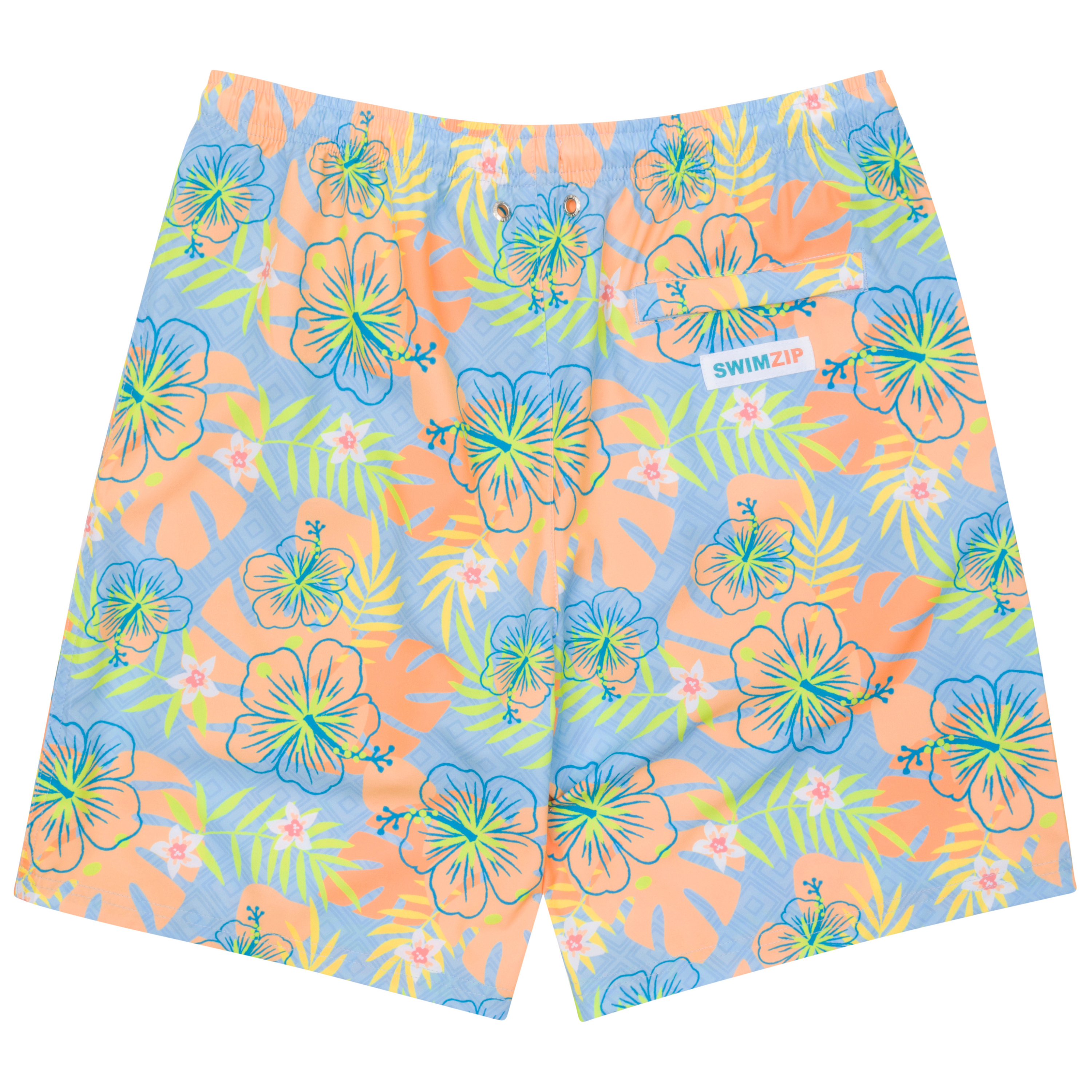 Men's 8" Swim Trunks Boxer Brief Liner | "Groovy"-SwimZip UPF 50+ Sun Protective Swimwear & UV Zipper Rash Guards-pos8