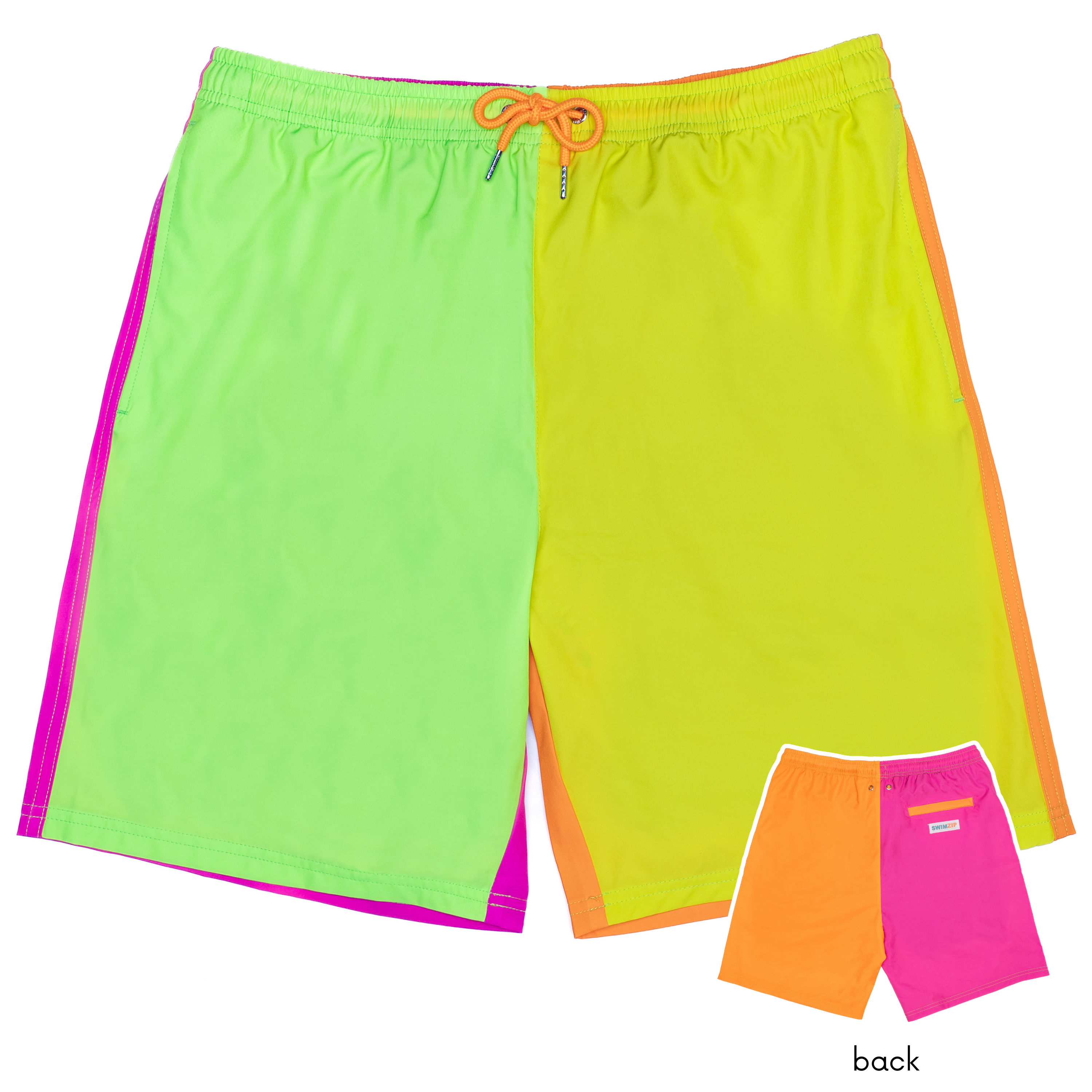 Men's 8" Swim Trunks Boxer Brief Liner | "Spark"-S-Spark-SwimZip UPF 50+ Sun Protective Swimwear & UV Zipper Rash Guards-pos1