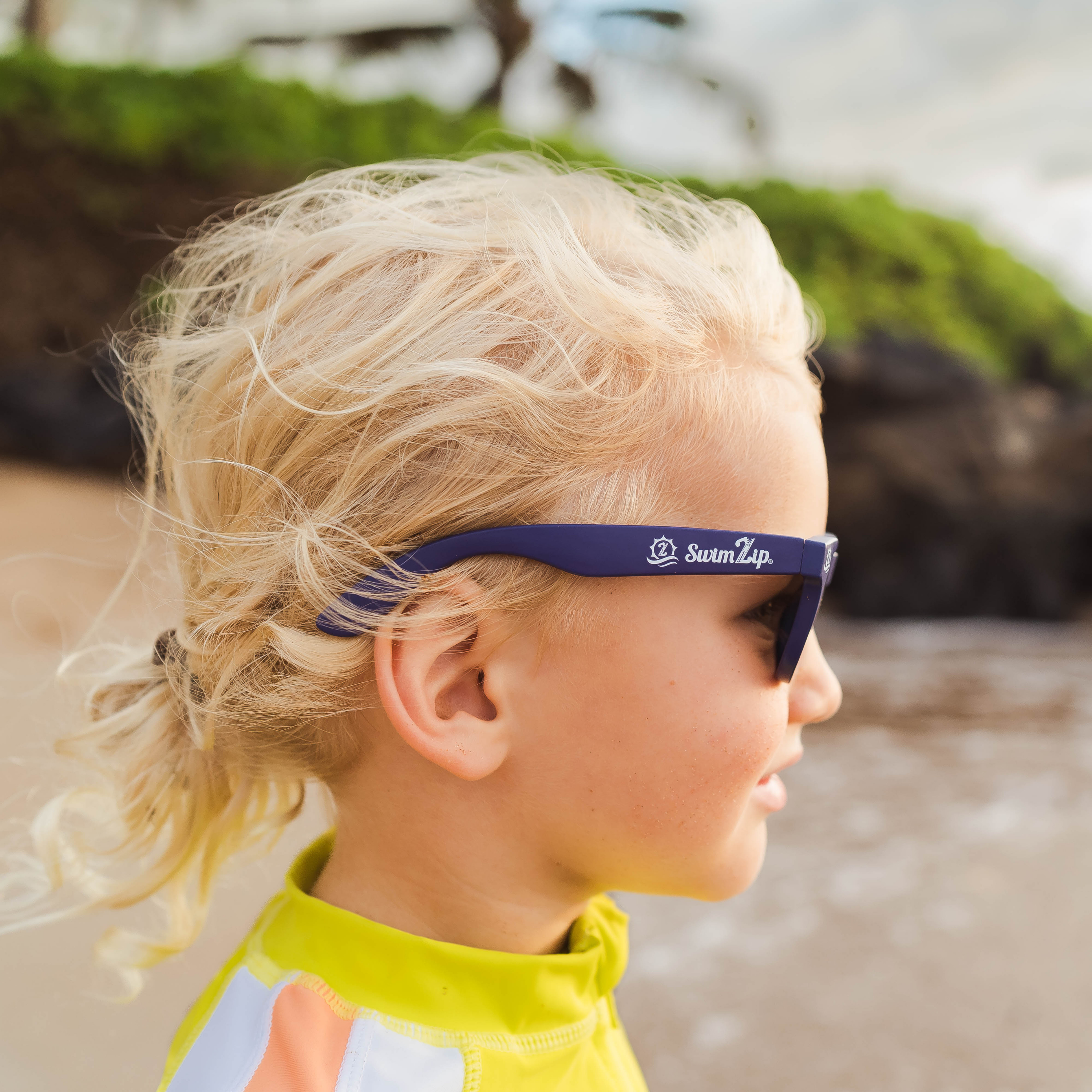 Kids Wayfarer Sunglasses - Navy-SwimZip UPF 50+ Sun Protective Swimwear & UV Zipper Rash Guards-pos3