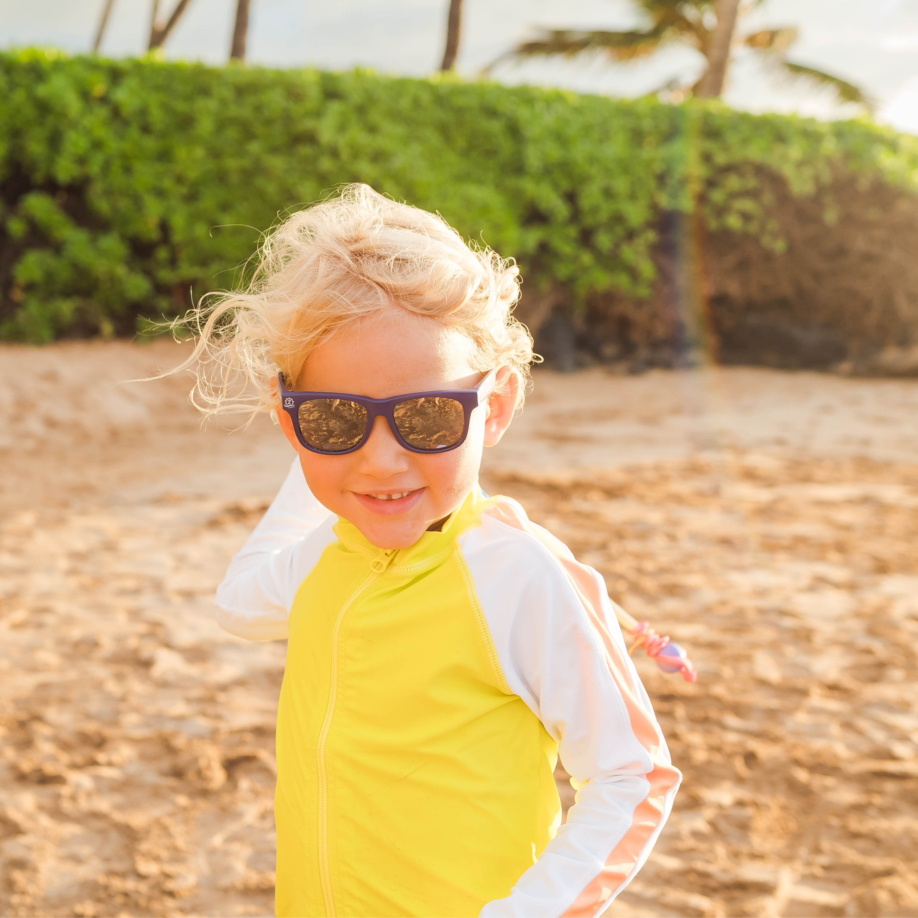Kids Wayfarer Sunglasses - Navy-SwimZip UPF 50+ Sun Protective Swimwear & UV Zipper Rash Guards-pos11