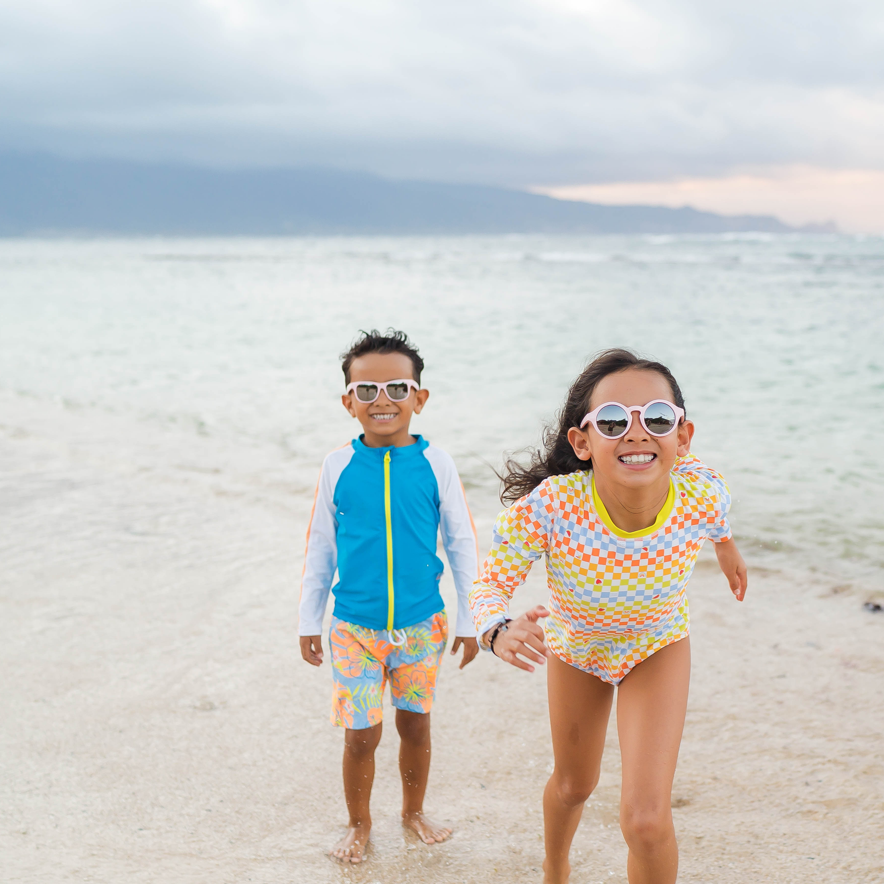 Kids Wayfarer Sunglasses - Pink-SwimZip UPF 50+ Sun Protective Swimwear & UV Zipper Rash Guards-pos5