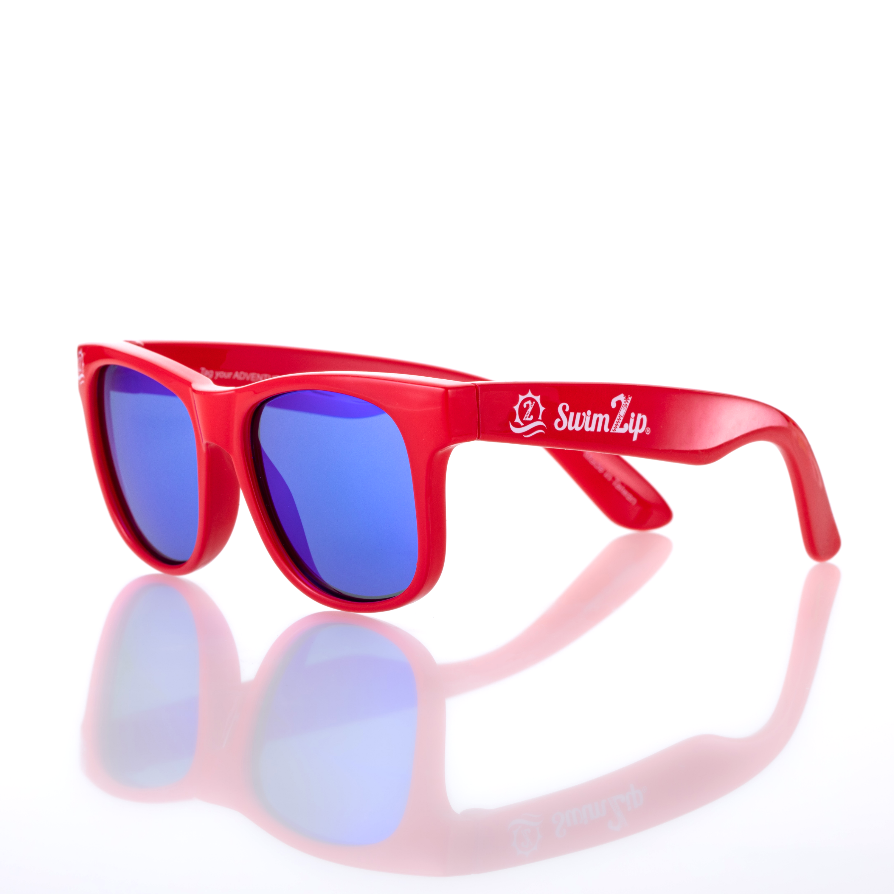 Kids Wayfarer Sunglasses - Red-SwimZip UPF 50+ Sun Protective Swimwear & UV Zipper Rash Guards-pos1