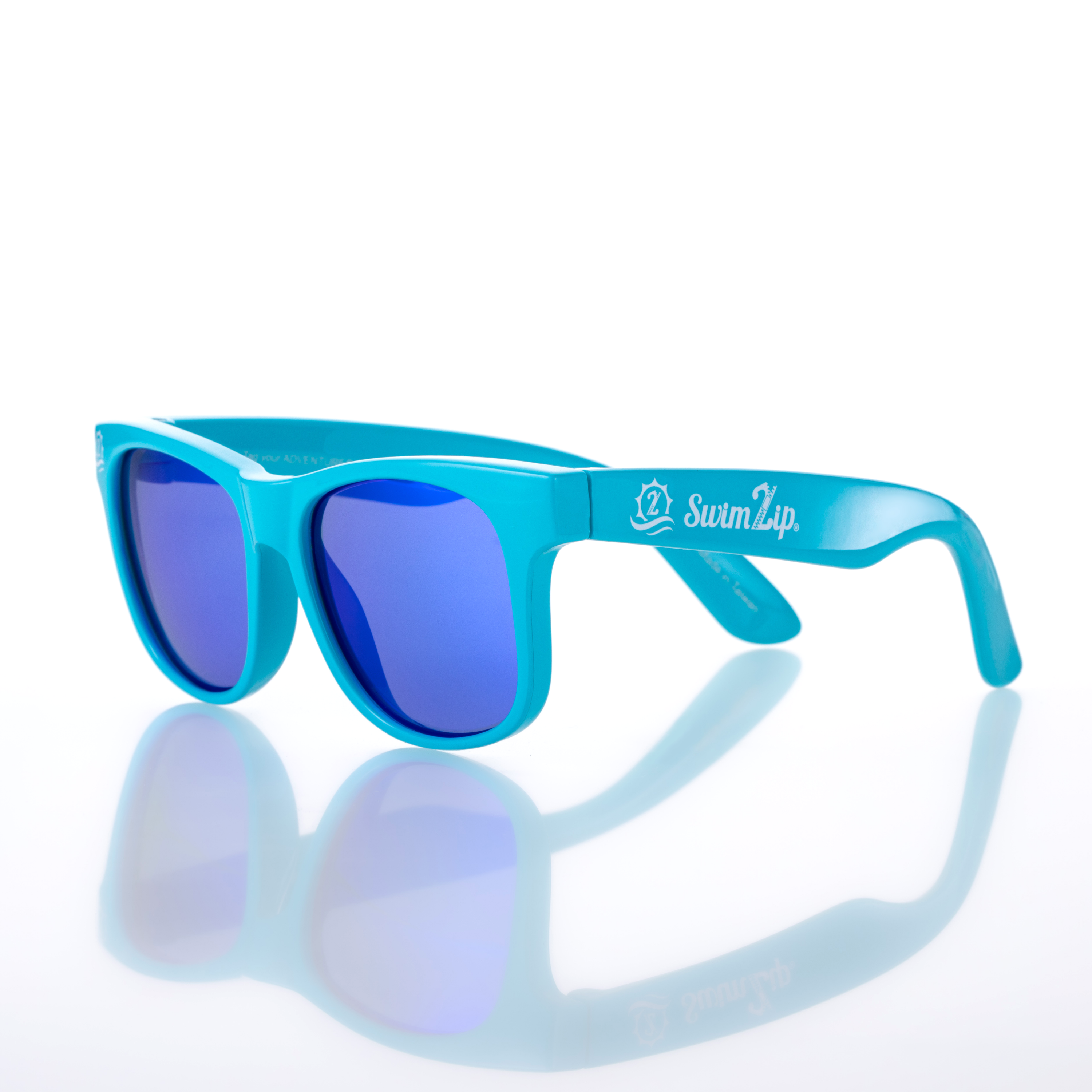 Kids Wayfarer Sunglasses - Scuba Blue-SwimZip UPF 50+ Sun Protective Swimwear & UV Zipper Rash Guards-pos1