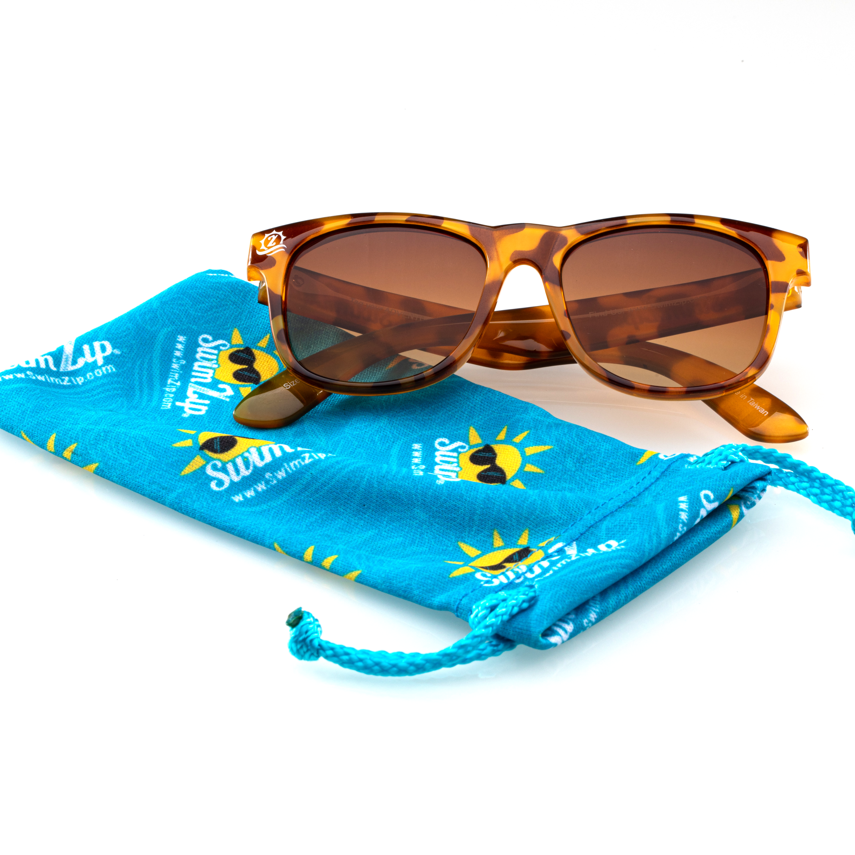 Kids Wayfarer Sunglasses - Tortoise-SwimZip UPF 50+ Sun Protective Swimwear & UV Zipper Rash Guards-pos4