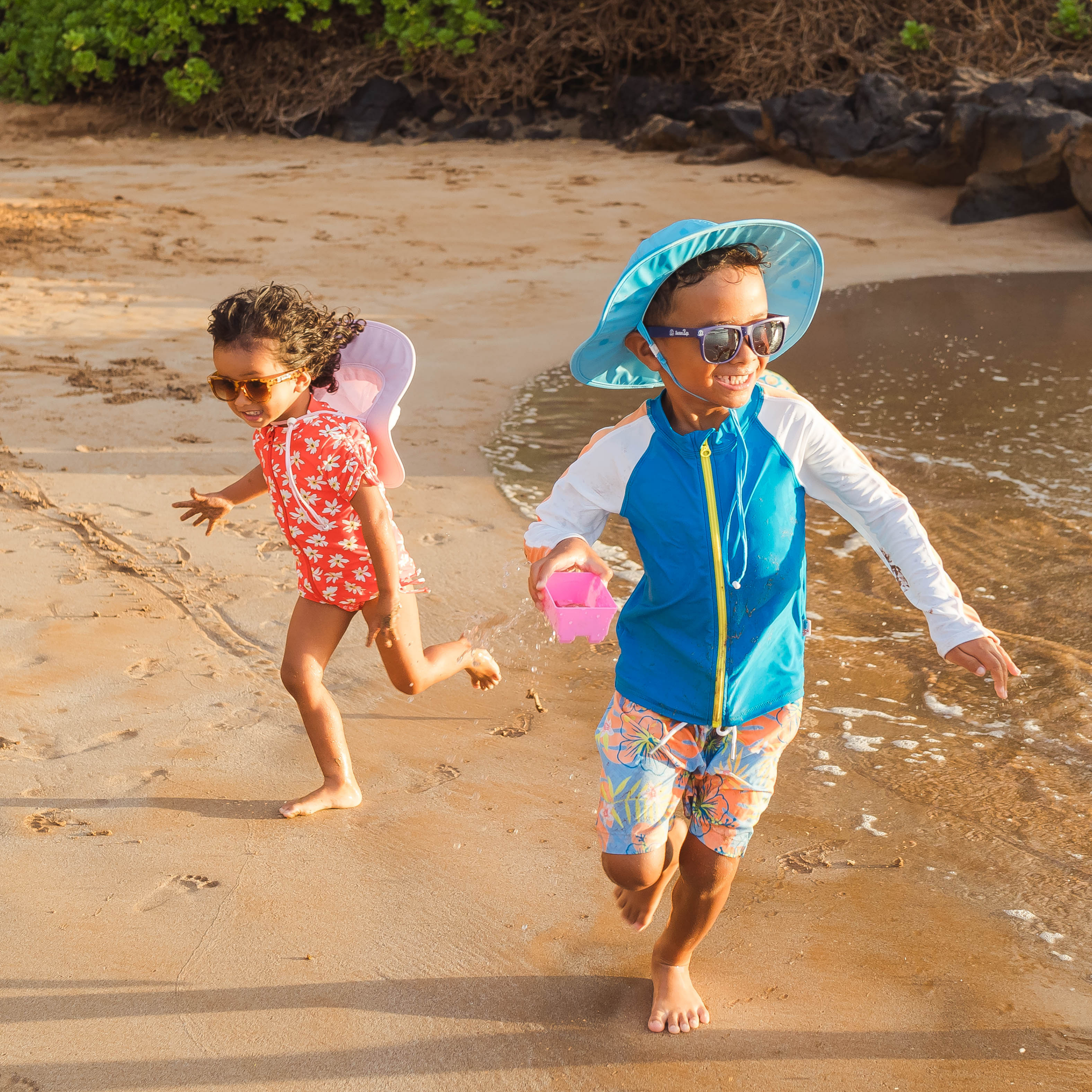 Kids Wayfarer Sunglasses - Tortoise-SwimZip UPF 50+ Sun Protective Swimwear & UV Zipper Rash Guards-pos7