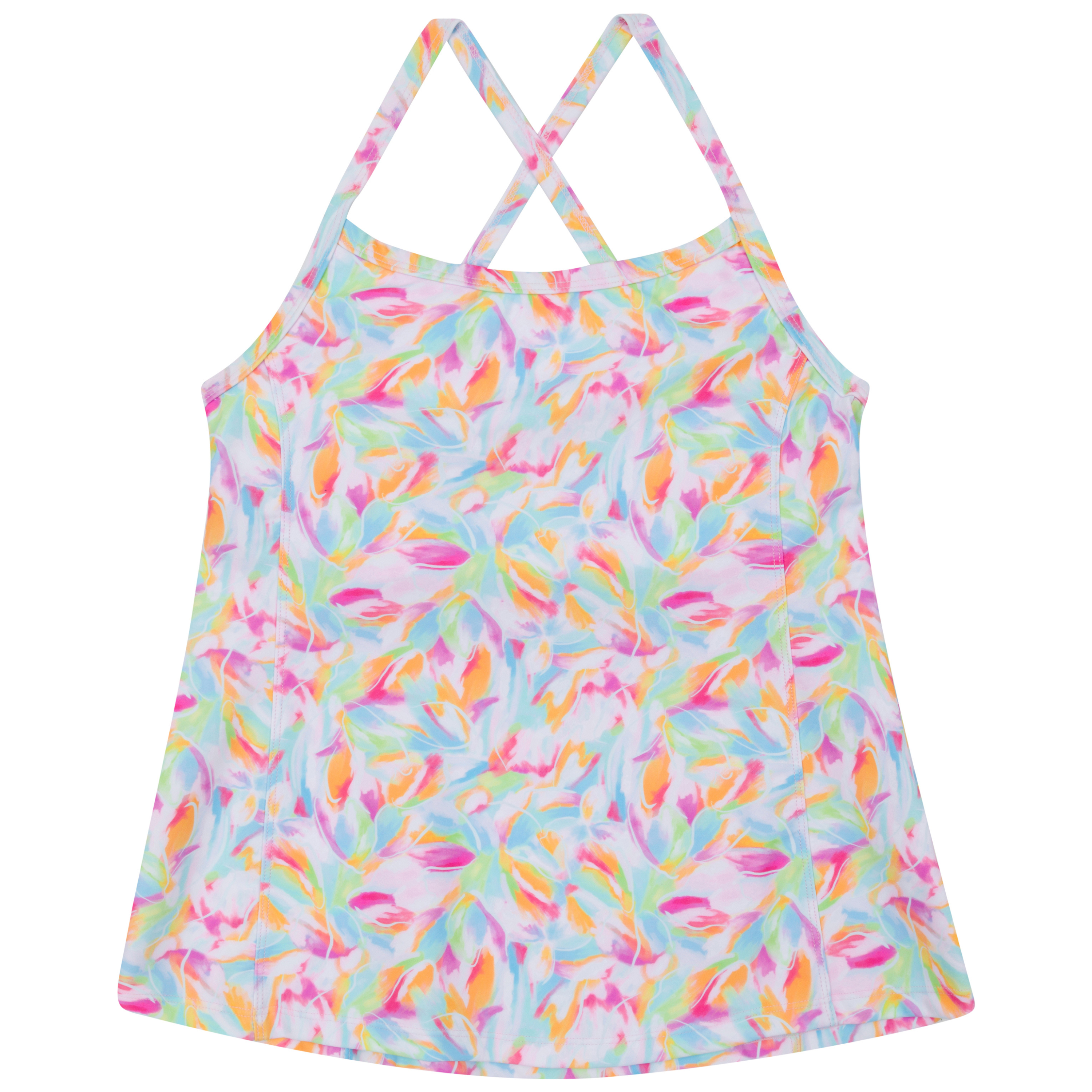 Women’s Strappy A-Line Tankini Top | “Petals"-XS-Petals-SwimZip UPF 50+ Sun Protective Swimwear & UV Zipper Rash Guards-pos1