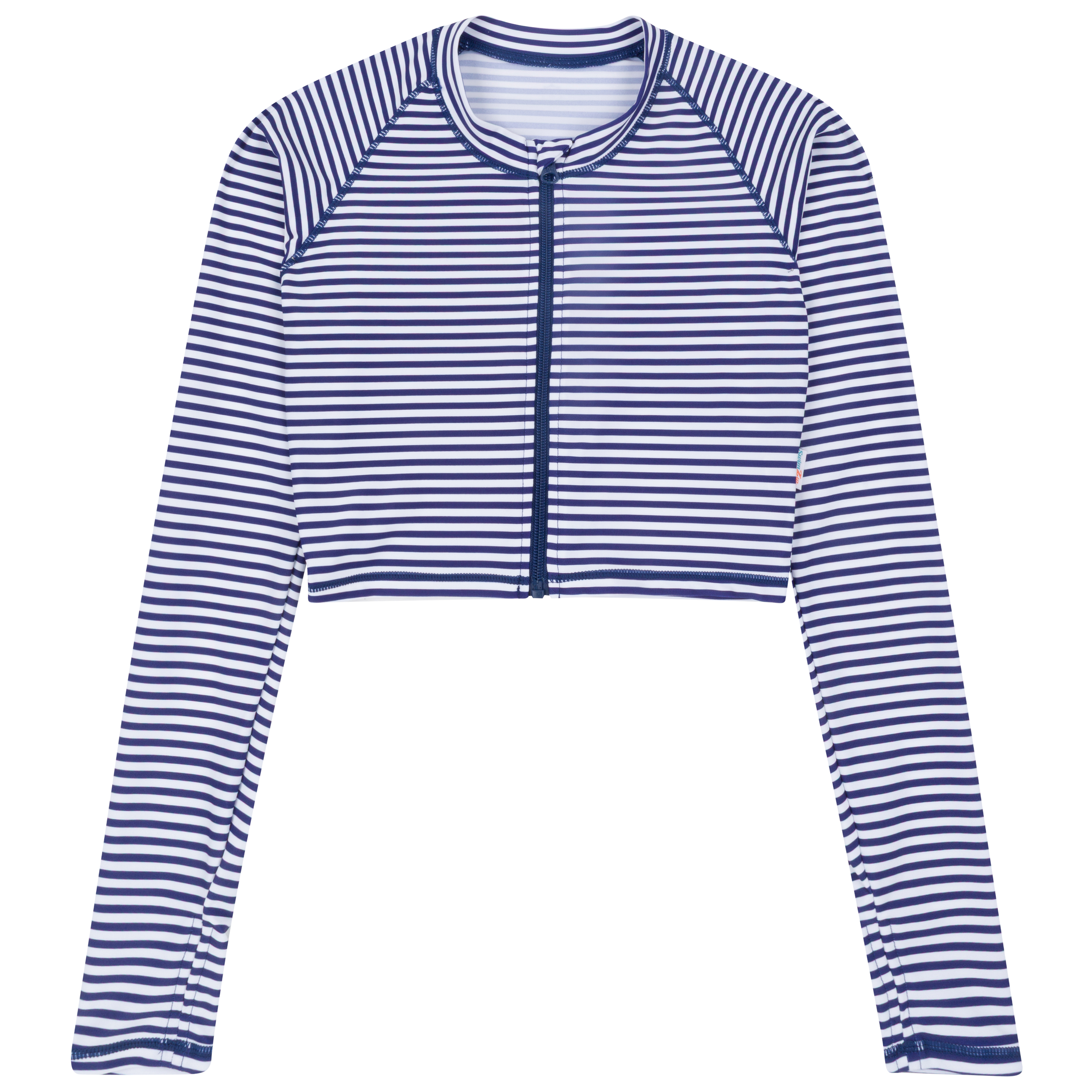 Women's Long Sleeve Crop Rash Guard | “Stunner”-SwimZip UPF 50+ Sun Protective Swimwear & UV Zipper Rash Guards-pos1