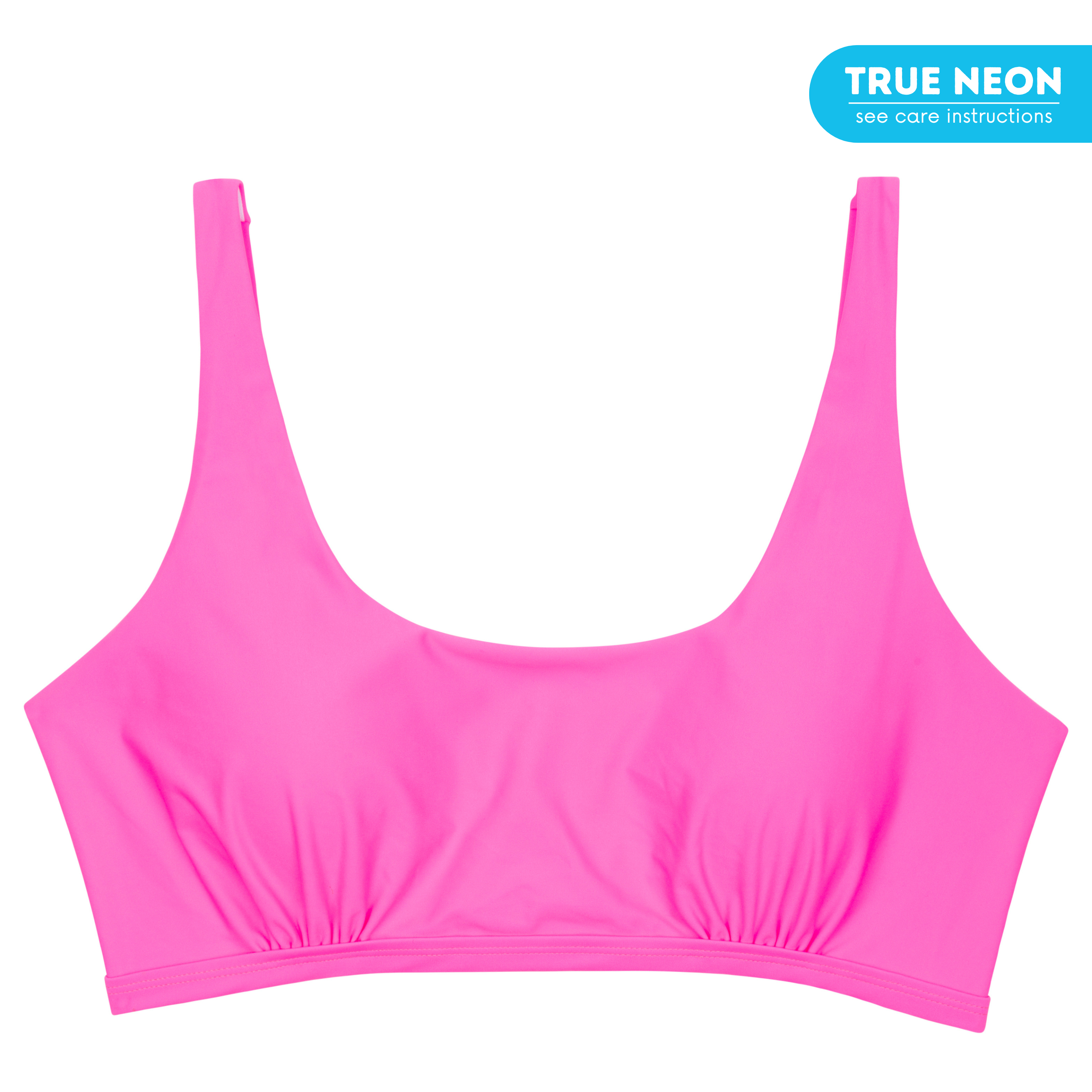 Women's Scoop Neck Bikini Top Plus Size | "Neon Pink"-SwimZip UPF 50+ Sun Protective Swimwear & UV Zipper Rash Guards-pos1