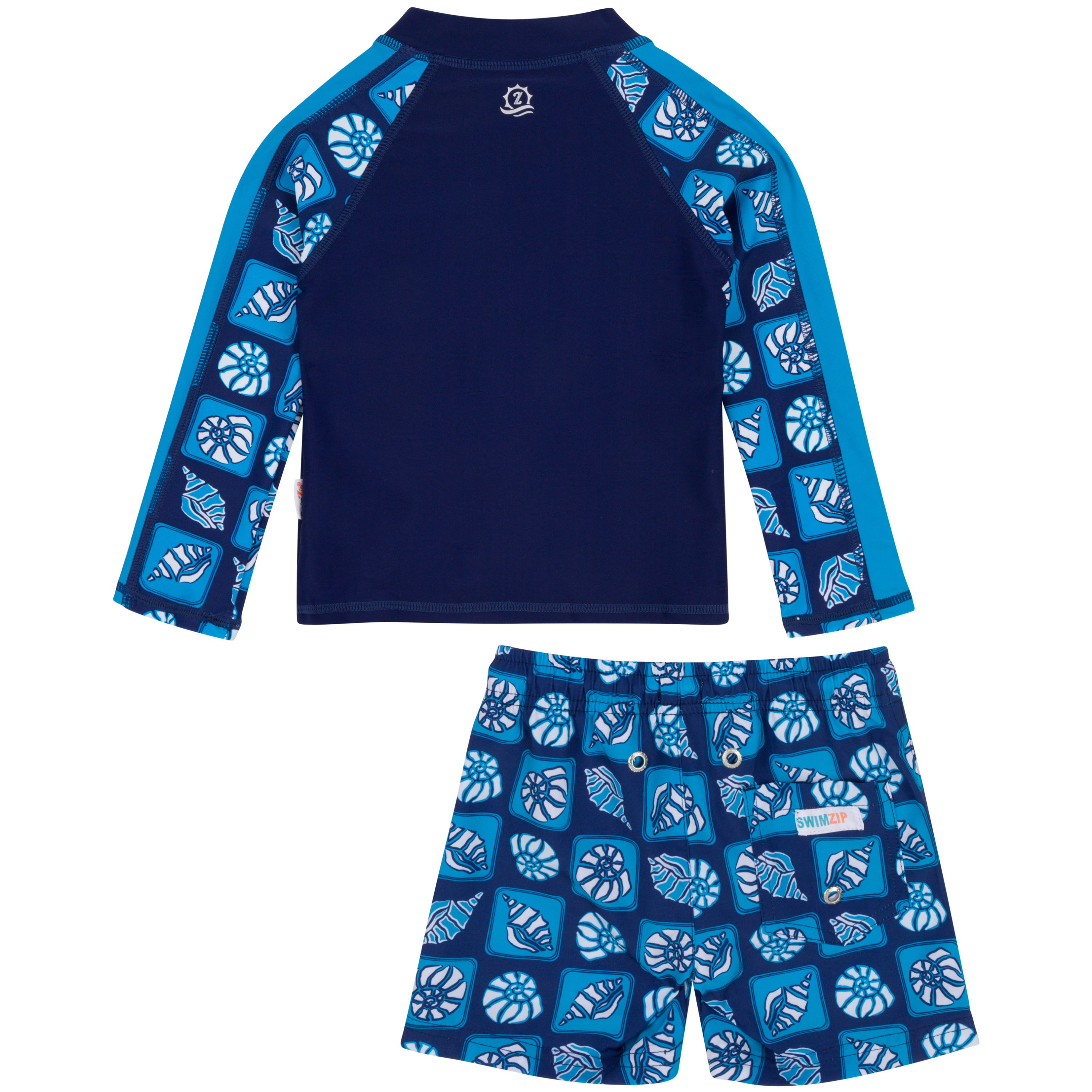 Boys Long Sleeve Zipper Rash Guard and Swim Trunk Set | "Coastal"-SwimZip UPF 50+ Sun Protective Swimwear & UV Zipper Rash Guards-pos8
