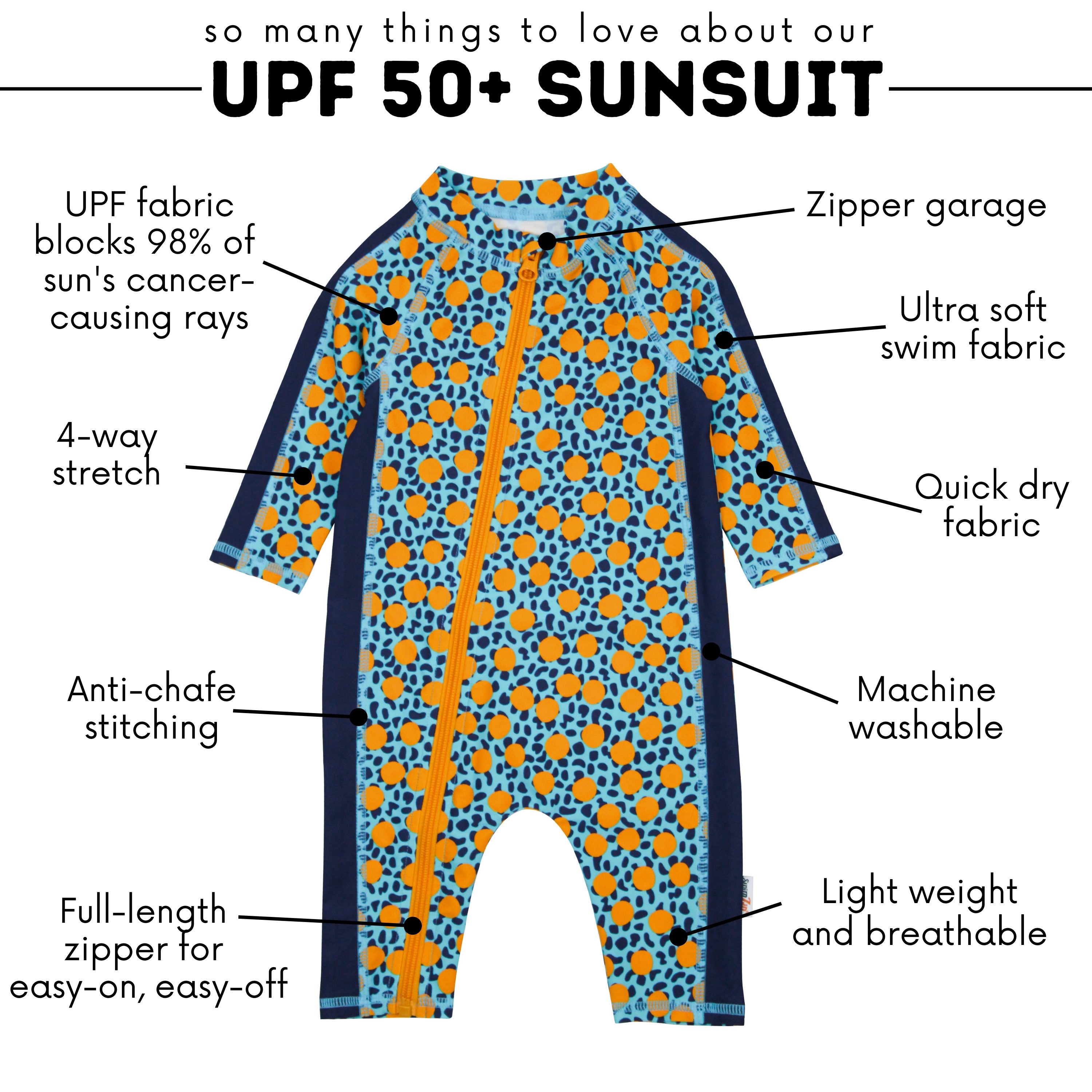 Sunsuit - Long Sleeve Romper Swimsuit | "GeoParty"-SwimZip UPF 50+ Sun Protective Swimwear & UV Zipper Rash Guards-pos4